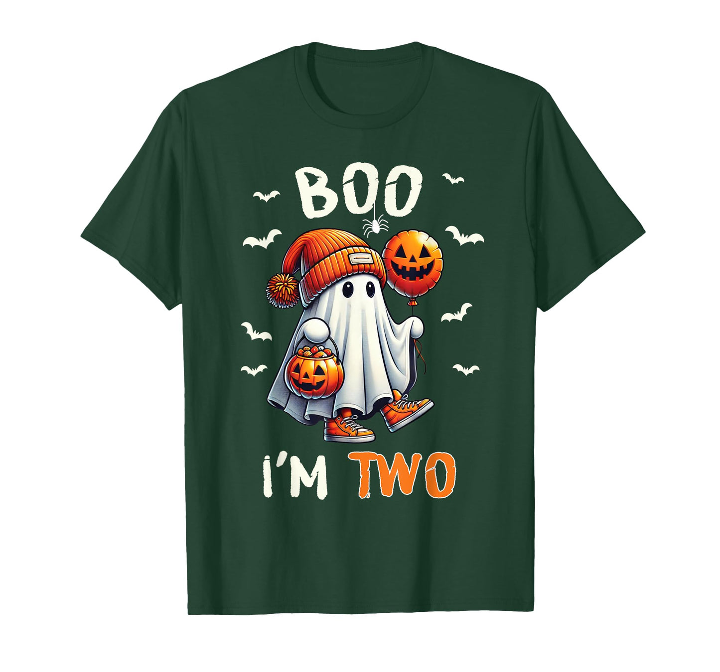 Boo I'm Two Ghost 2nd Birthday Halloween Boy Kids Groovy T-Shirt