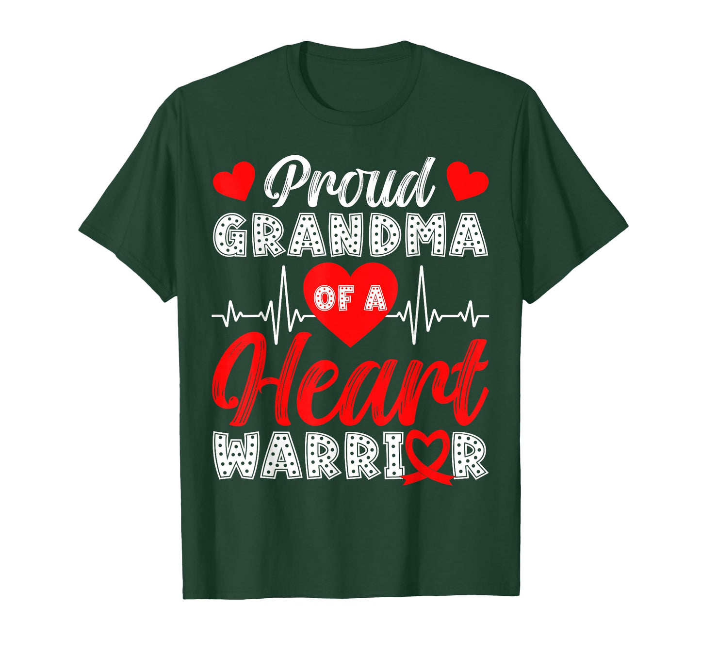 Proud Grandma of Heart Warrior Heart Disease Awareness T-Shirt