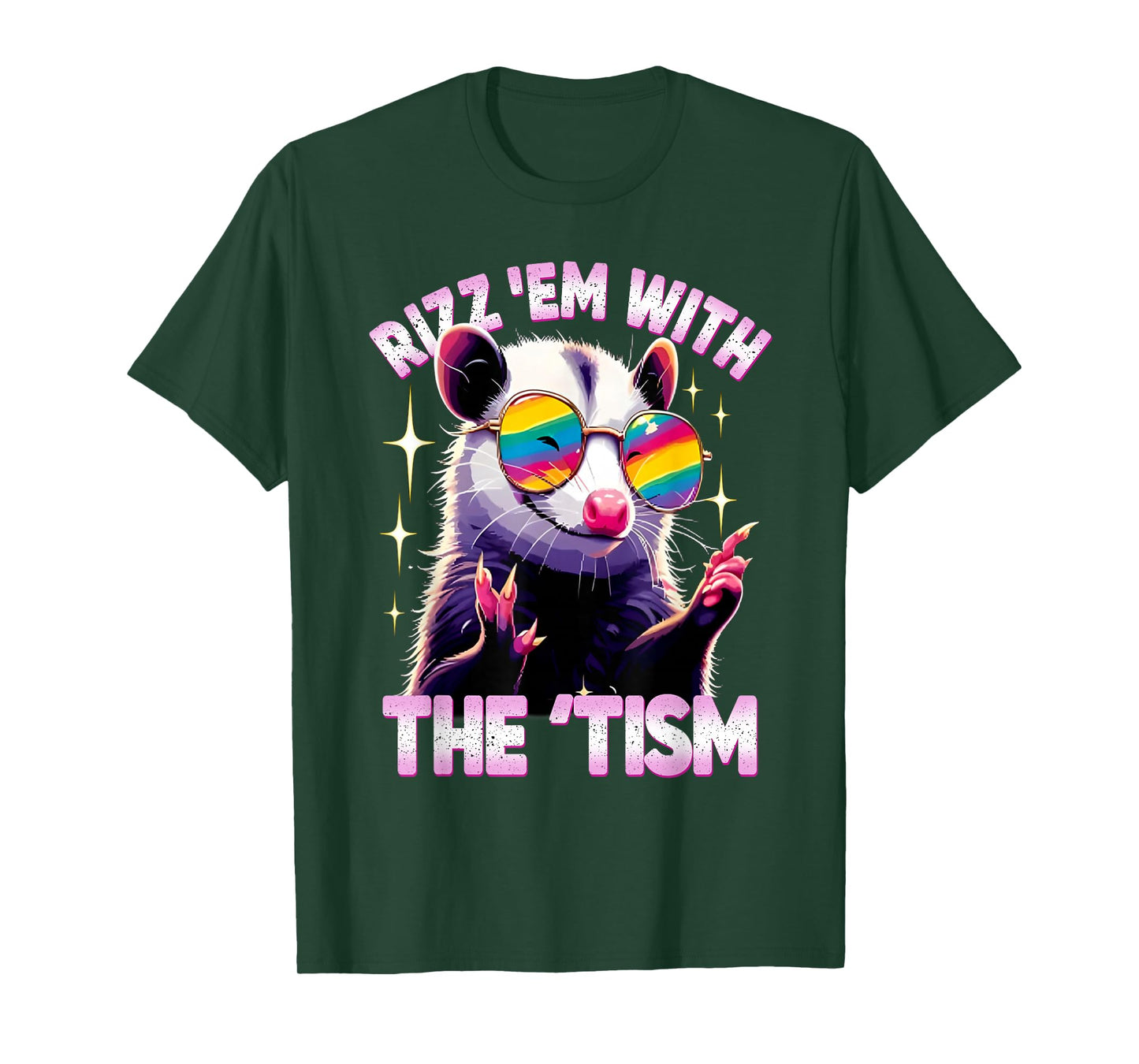 Autism Opossum Funny Rizz Em With The Tism Meme Autistic T-Shirt