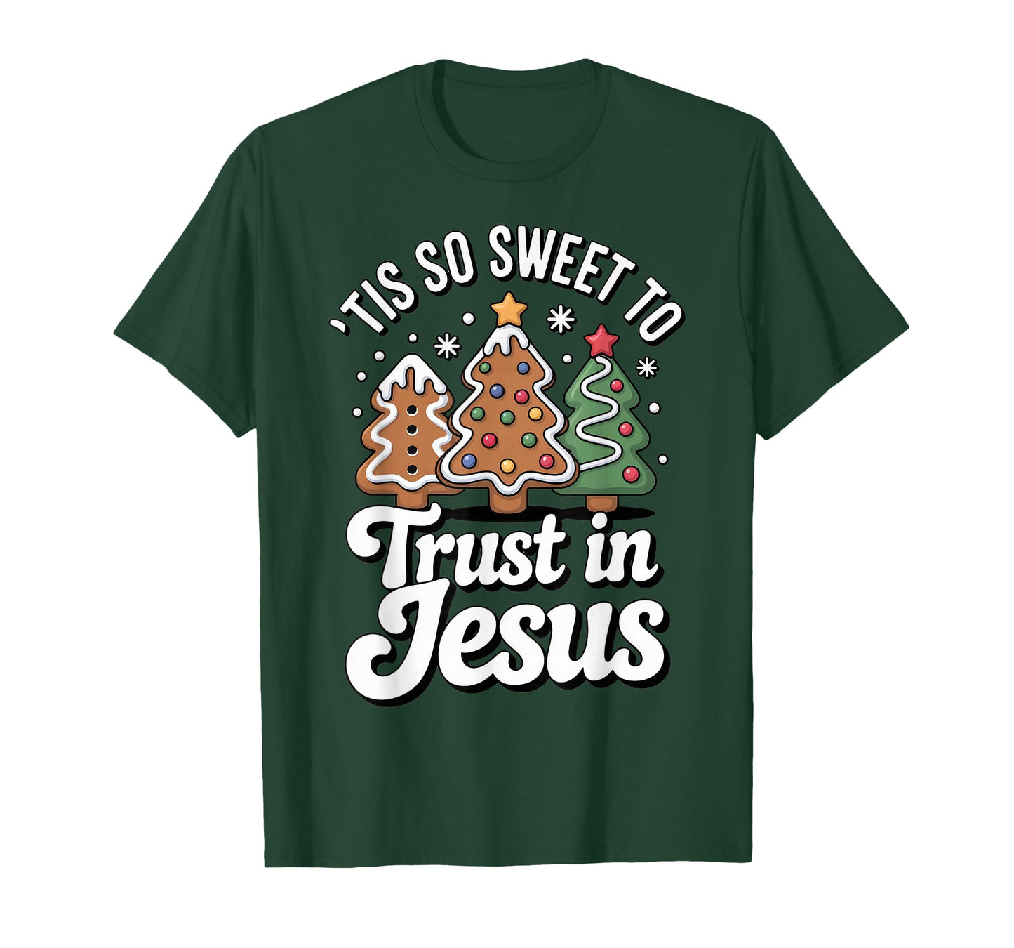 Tis So Sweet to Trust in Jesus Christmas Cookie Tree T-Shirt
