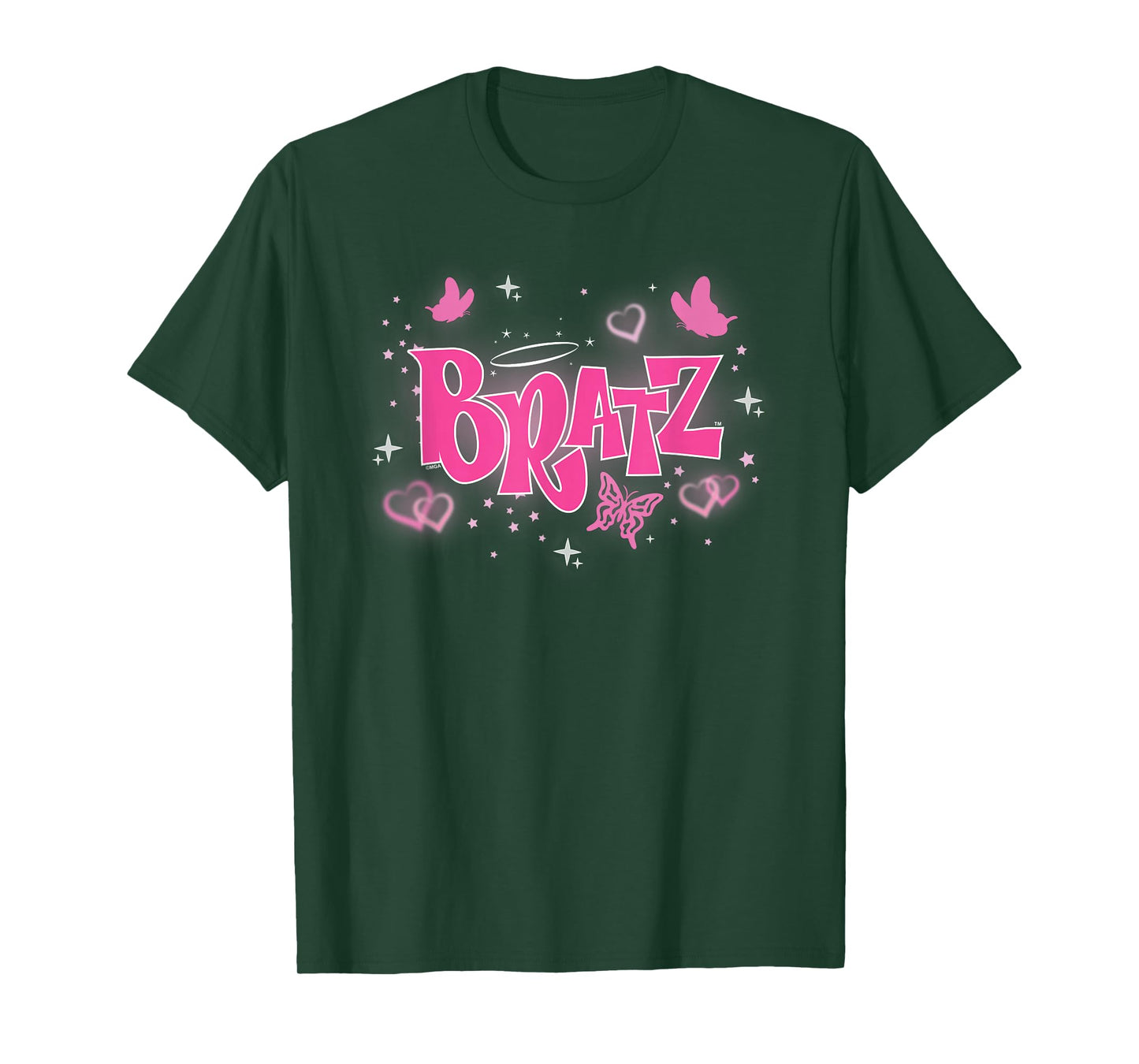 Bratz - Pink Y2K Butterfly Logo with Hearts T-Shirt