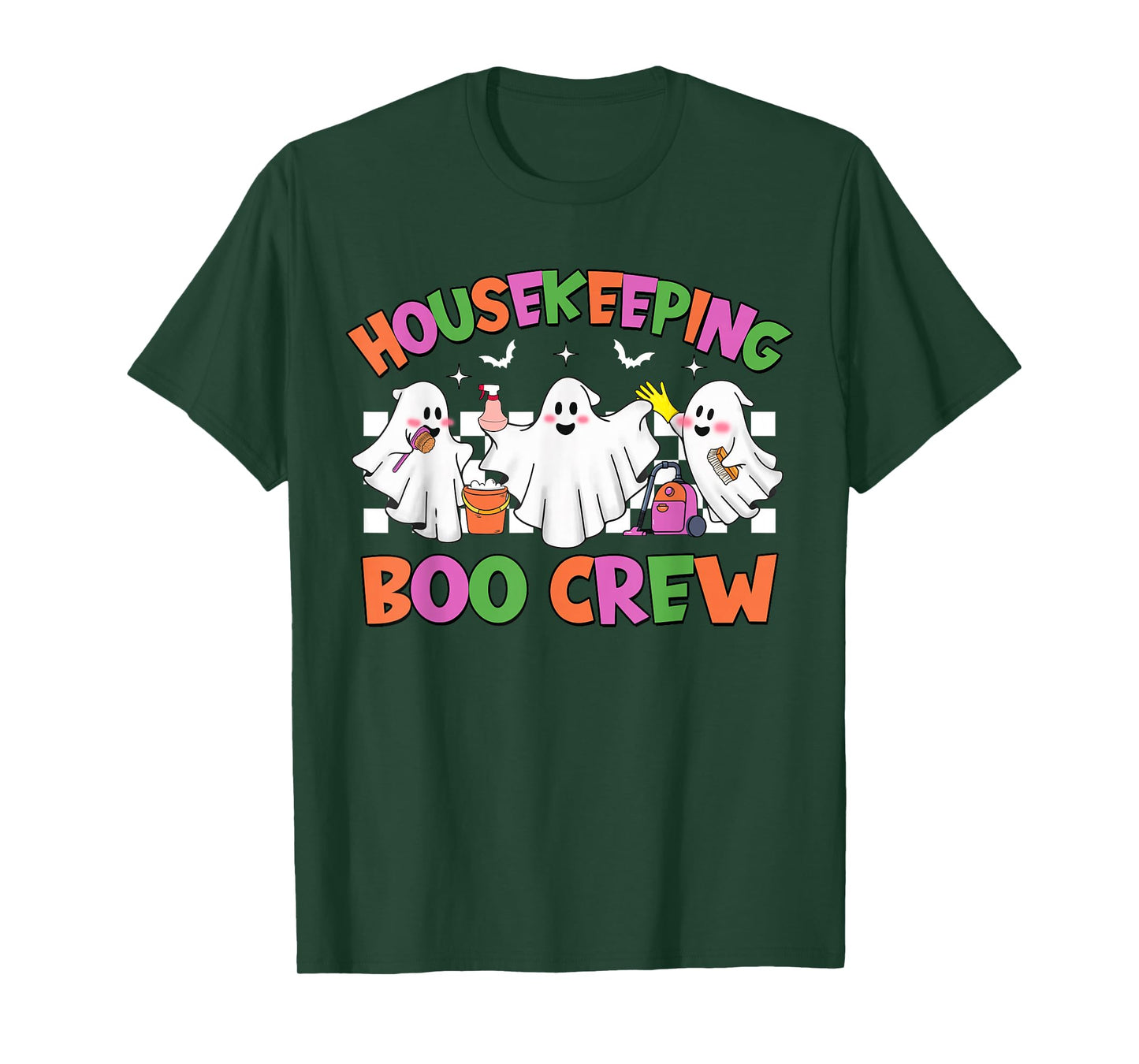 Retro Housekeeping Boo Crew Housekeeper Halloween Costumes T-Shirt