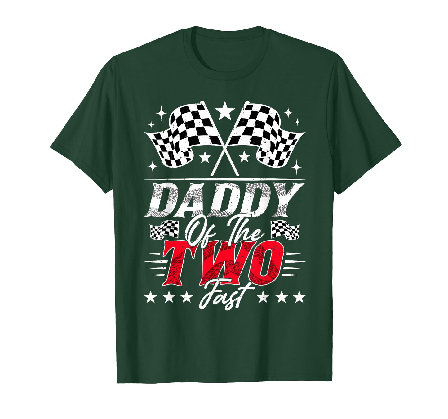 Daddy Of The Two Fast Second Birthday Racing Car Family T-Shirt