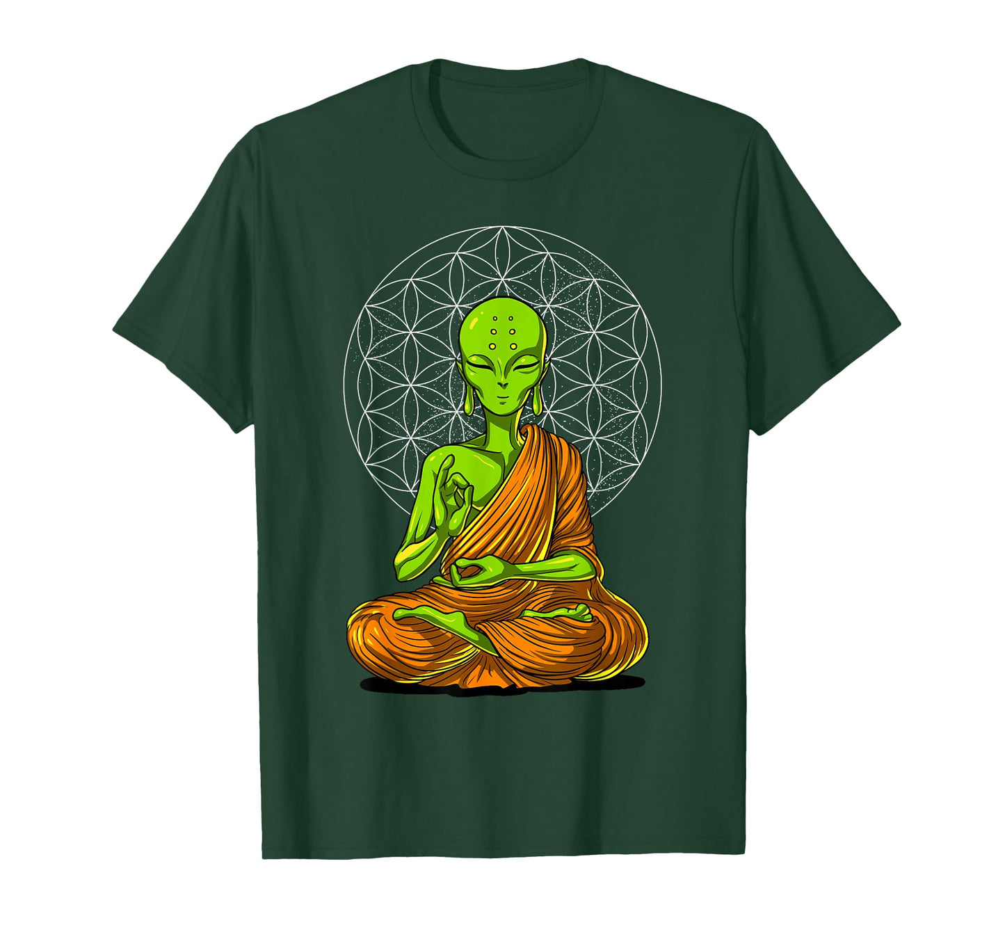 Space Alien Buddha Zen Yoga Meditation Spiritual Buddhist T-Shirt