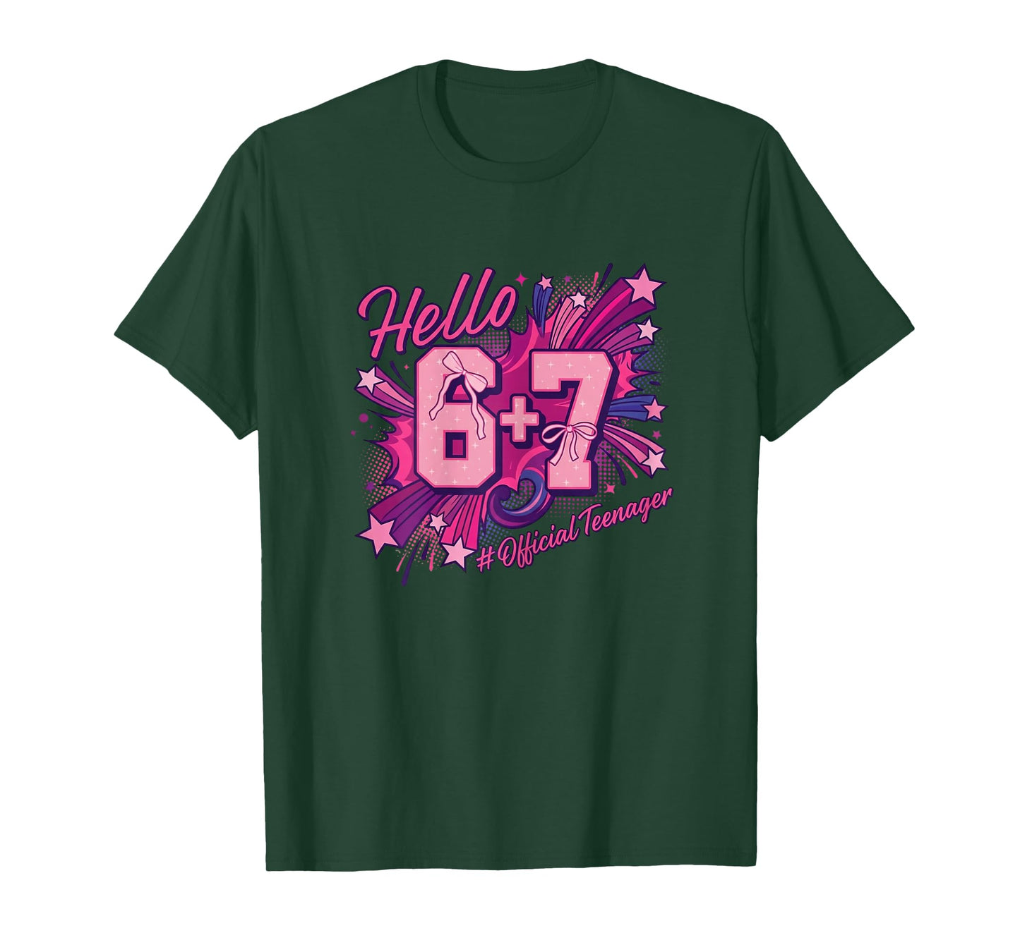 13th Birthday Girl Official Teenager Six Seven Coquette Bow T-Shirt