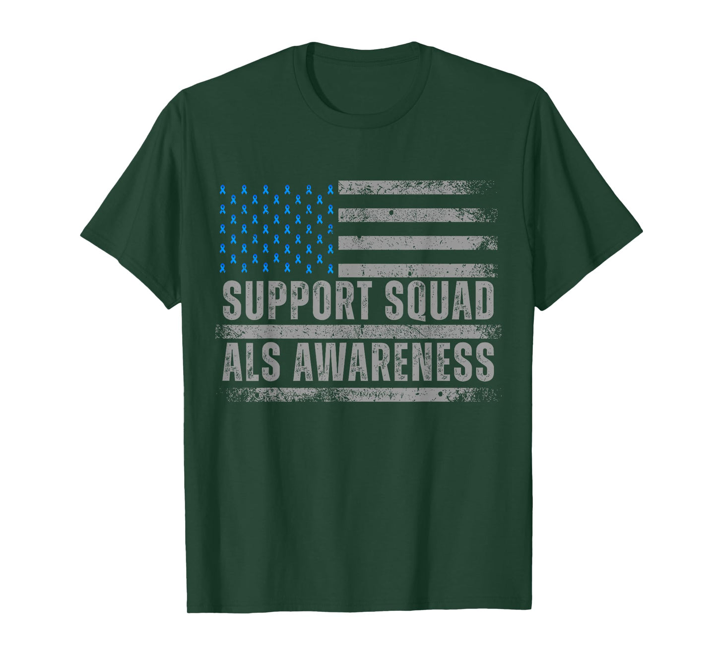 Support ALS Awareness Month USA American Flag Men Dad T-Shirt