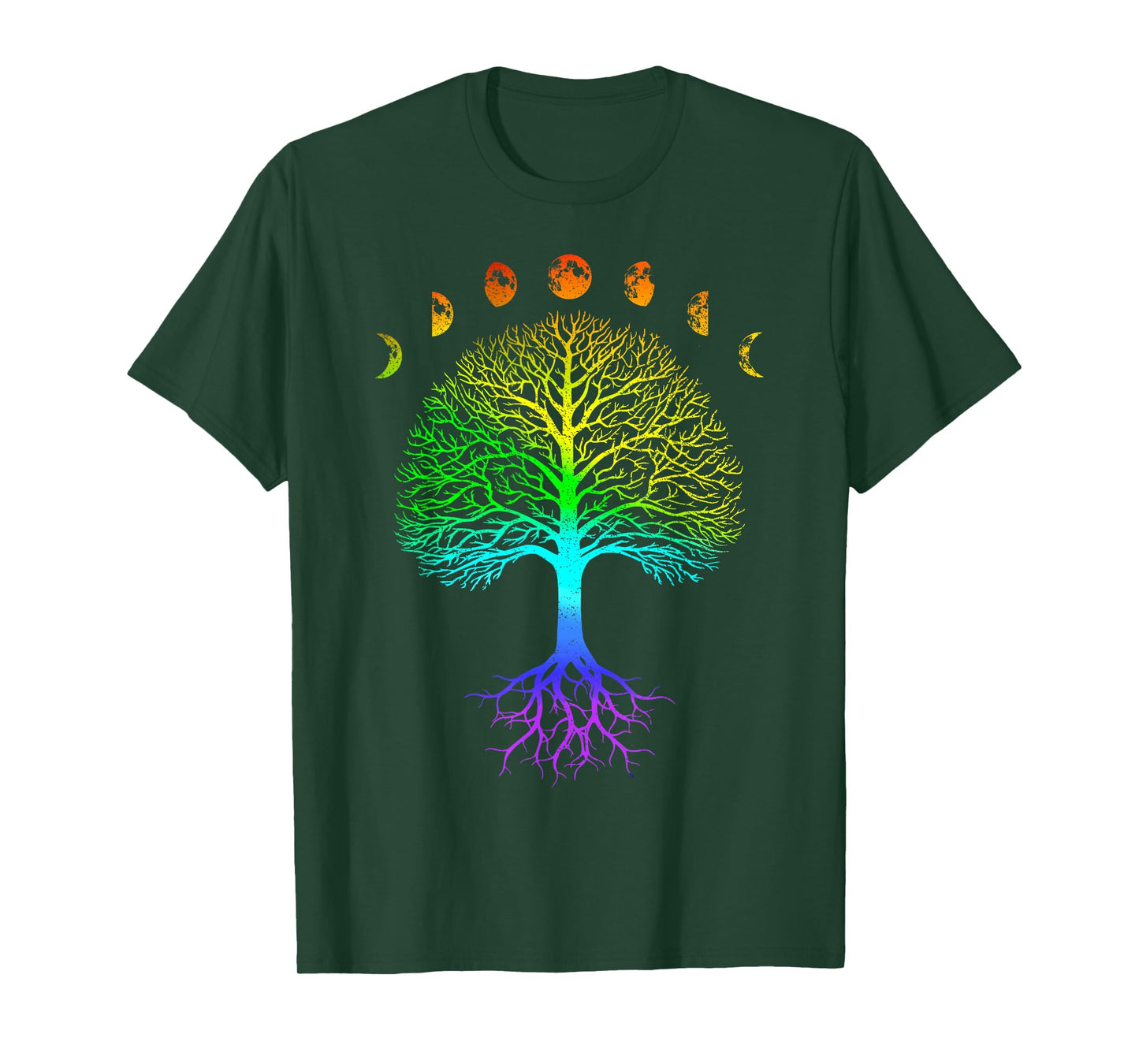 Tree of Life Phases of the Moon Vintage Retro Yoga Gift T-Shirt