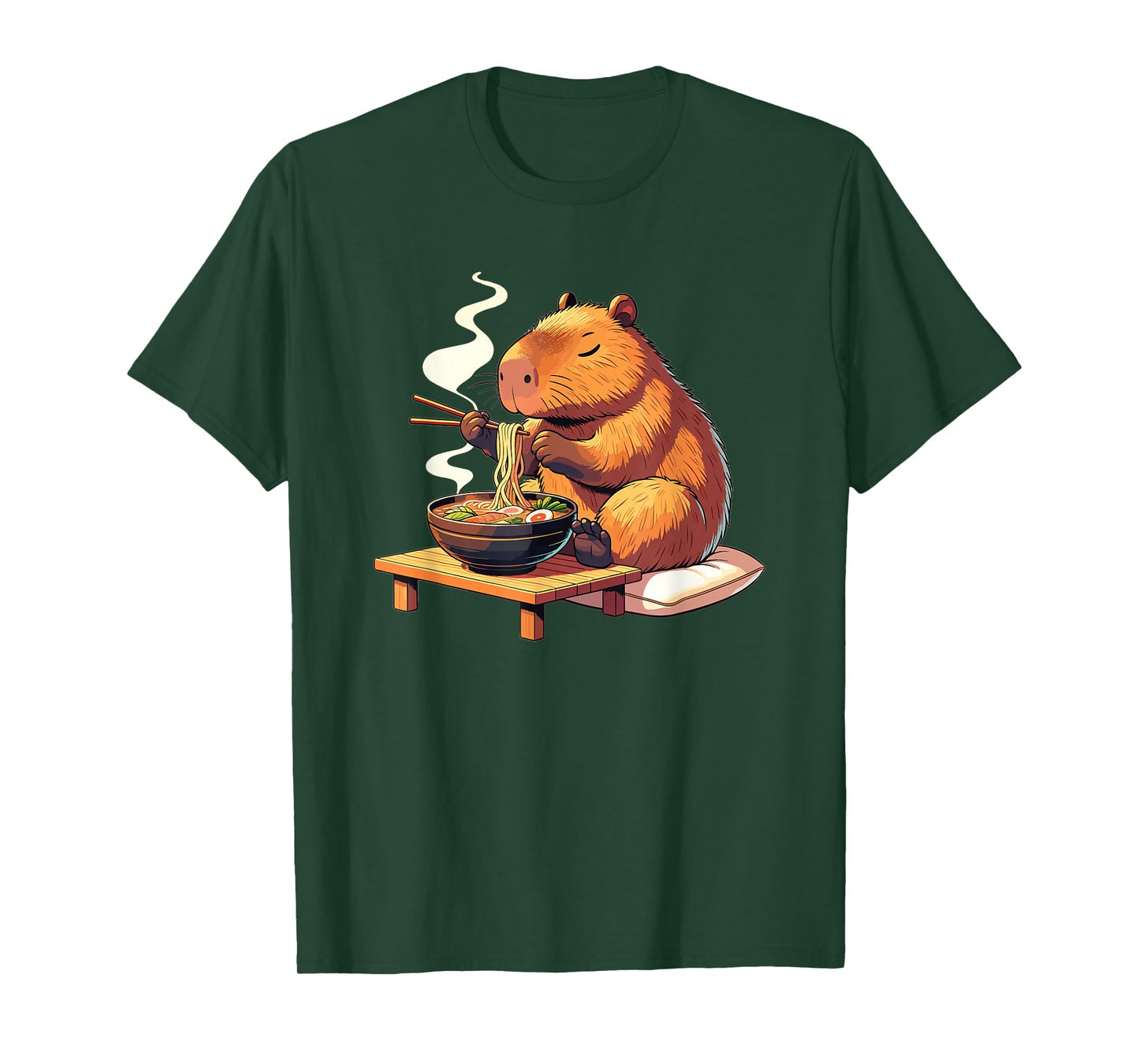 Sweet Capybara Eats Ramen Noodles Capybaras Ramen T-Shirt