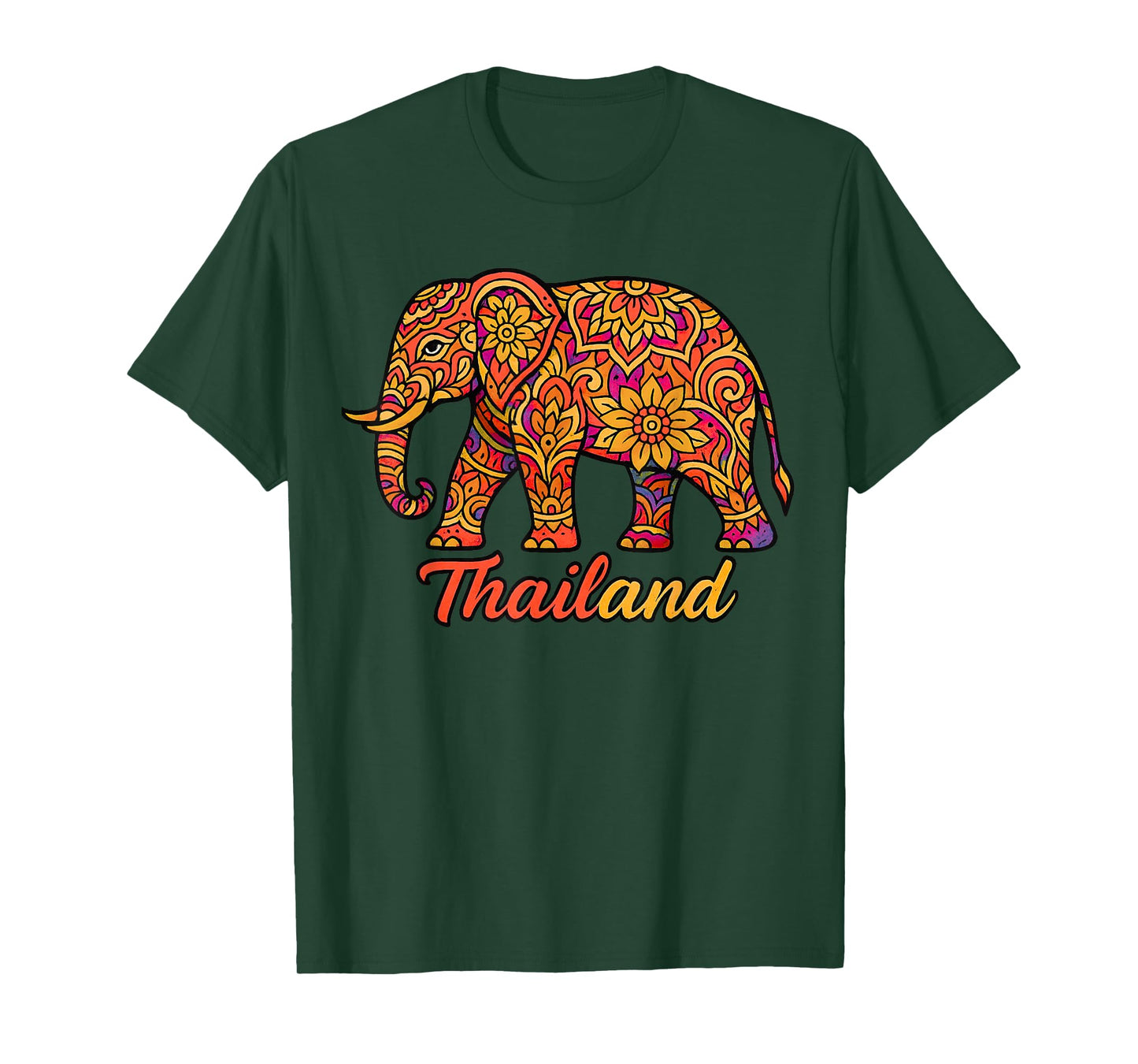 Colorful Thai Elephant Art Thailand Culture Souvenir T-Shirt