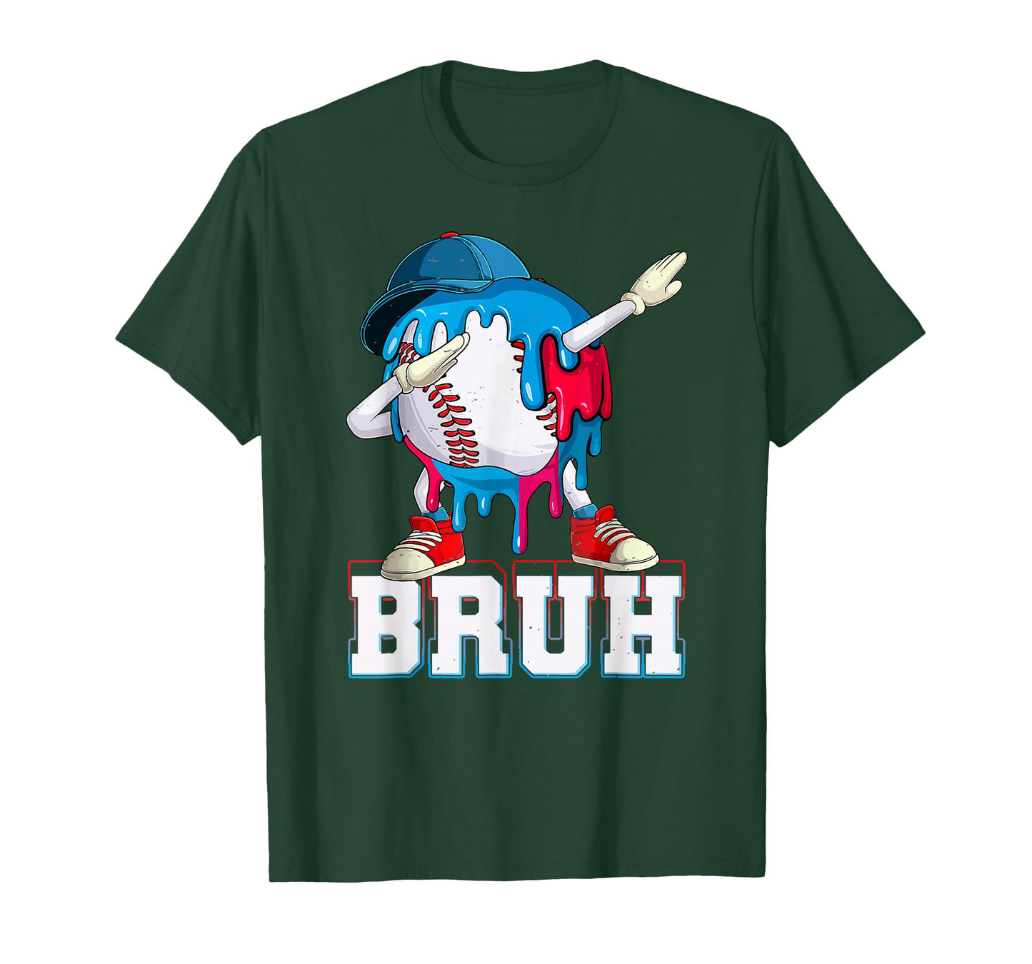 Dabbing Baseball Boys Bruh Ice Cream Drip Baseball Boys T-Shirt