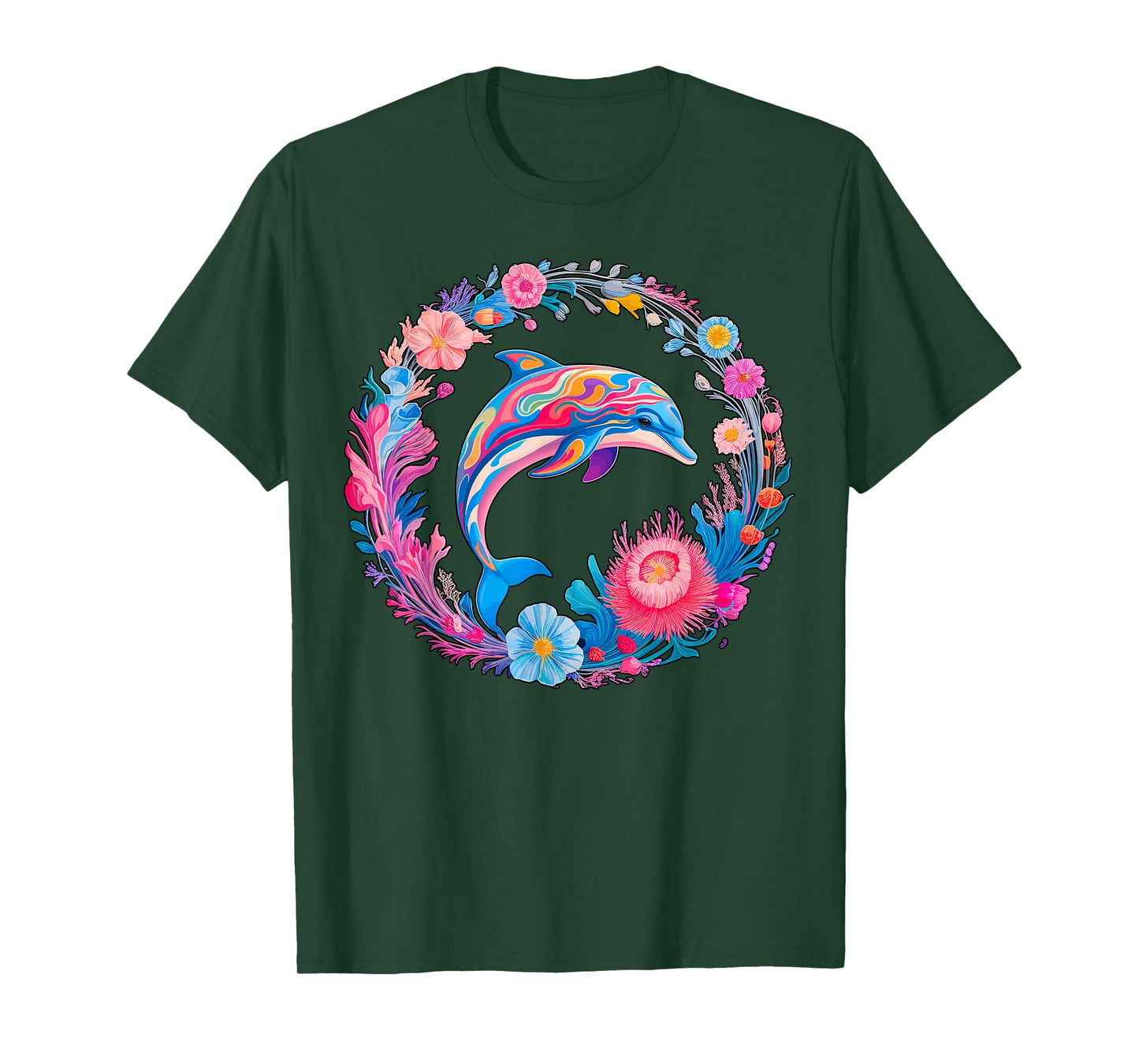 Floral Dolphin T-Shirt