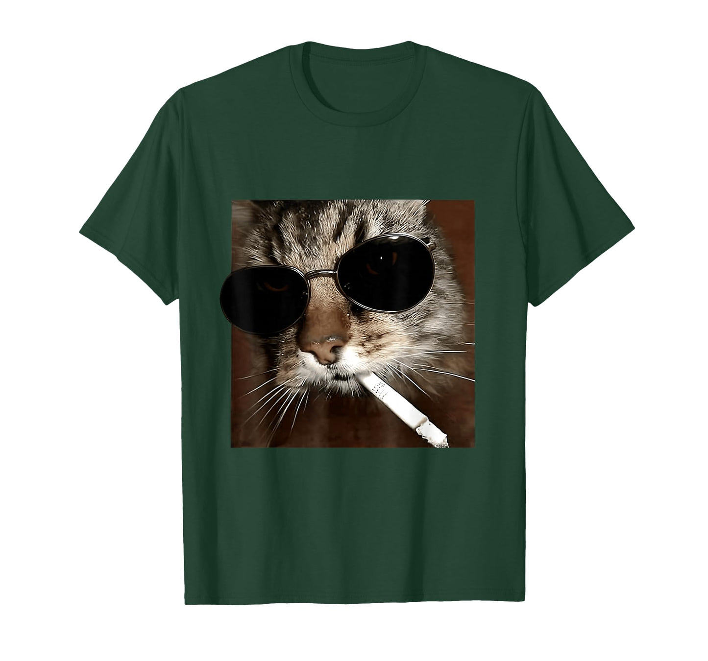 Cat Meme Wearing Sunglass And Smoking Cigarette Gangster Cat T-Shirt