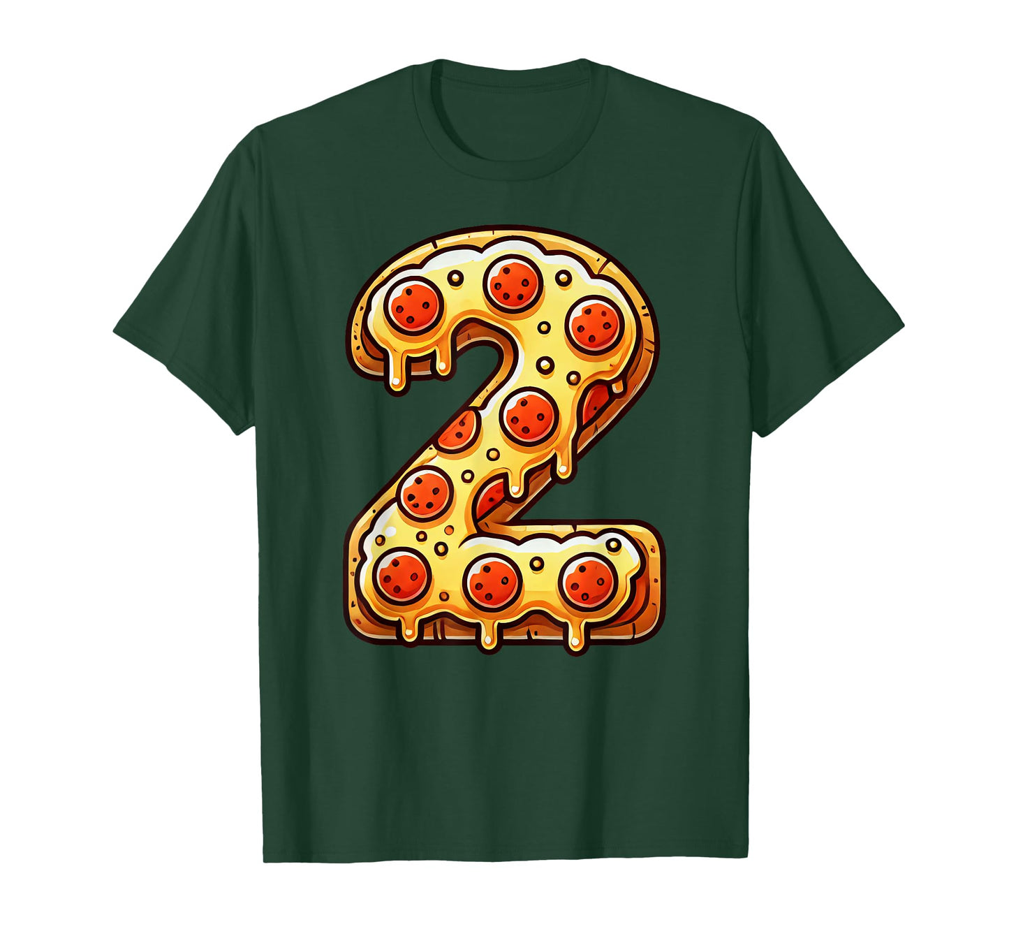 Pizza Bday Party 2nd 2 Years Old Birthday Boys Girls Kids T-Shirt