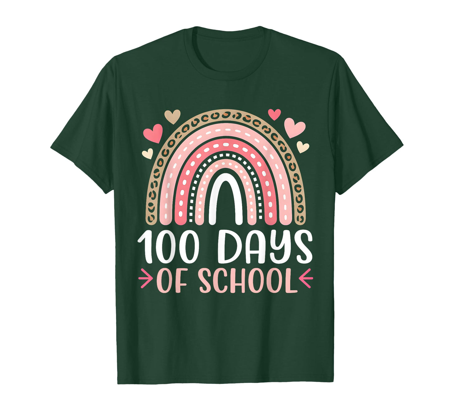 100 Days of School Rainbow 100th Day of School Teacher Girls T-Shirt