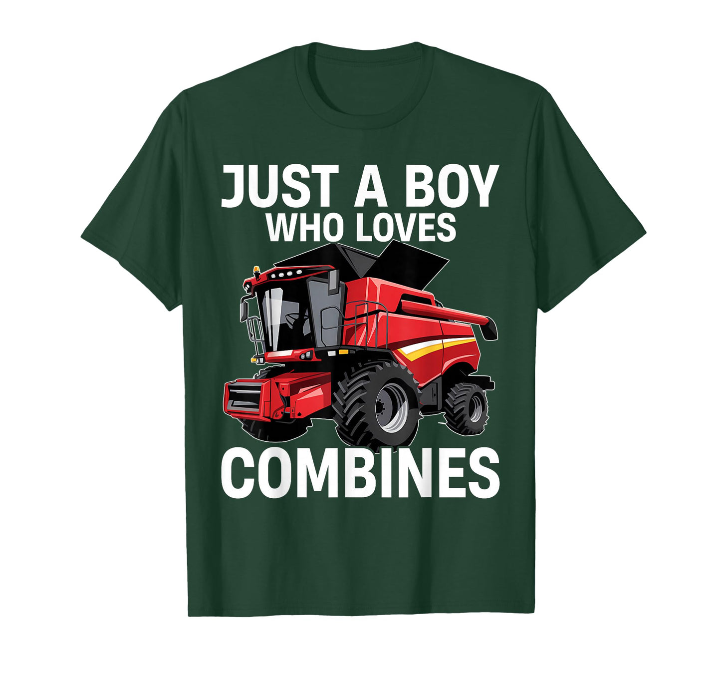 Just a Boy Who Loves Combines, Red Combine Harvester T-Shirt