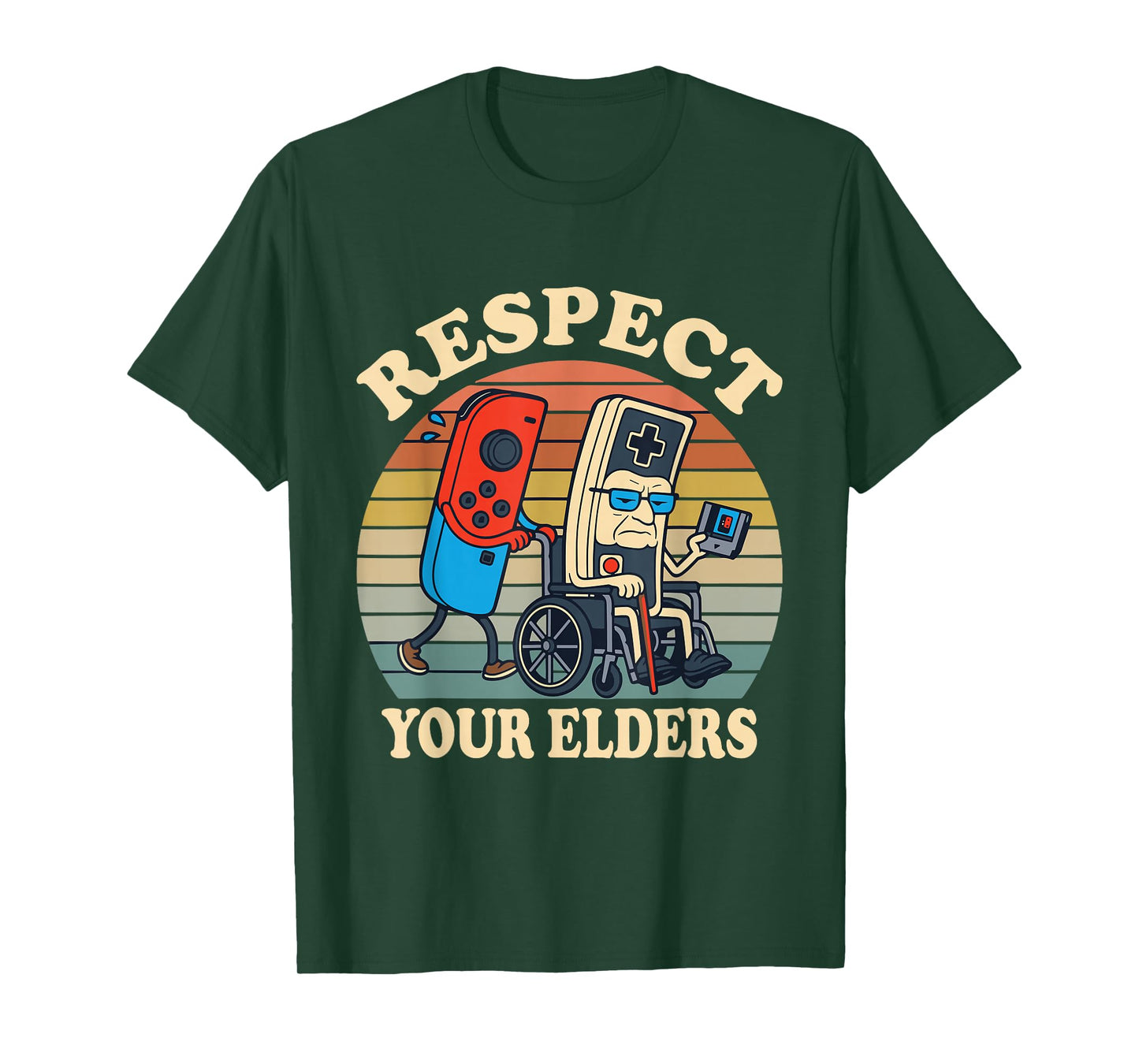 Respect Your Elders Retro Gaming Funny Controller 80s T-Shirt