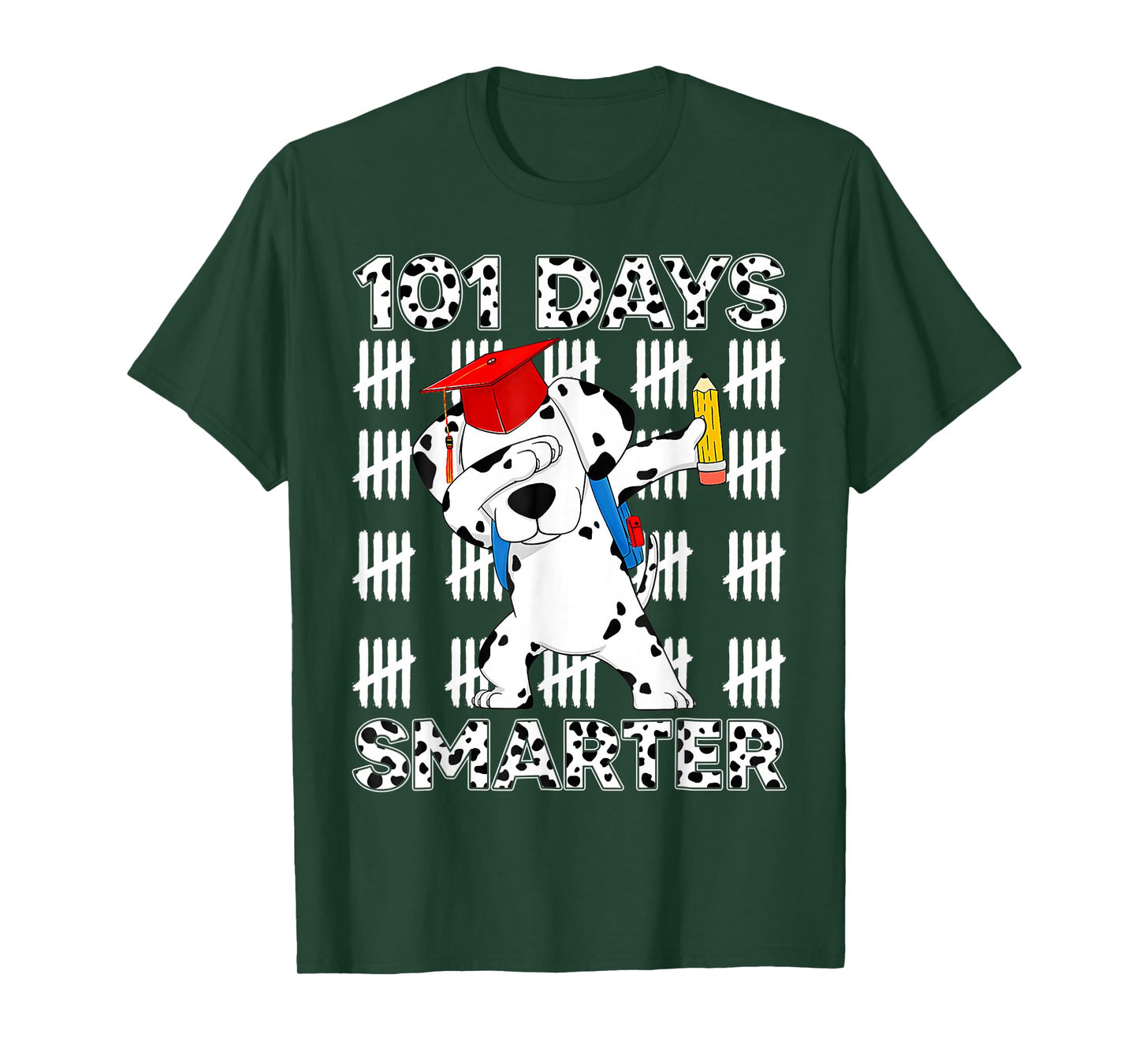 100 Days of School Dalmatian Dog Kids 100 Days Smarter T-Shirt