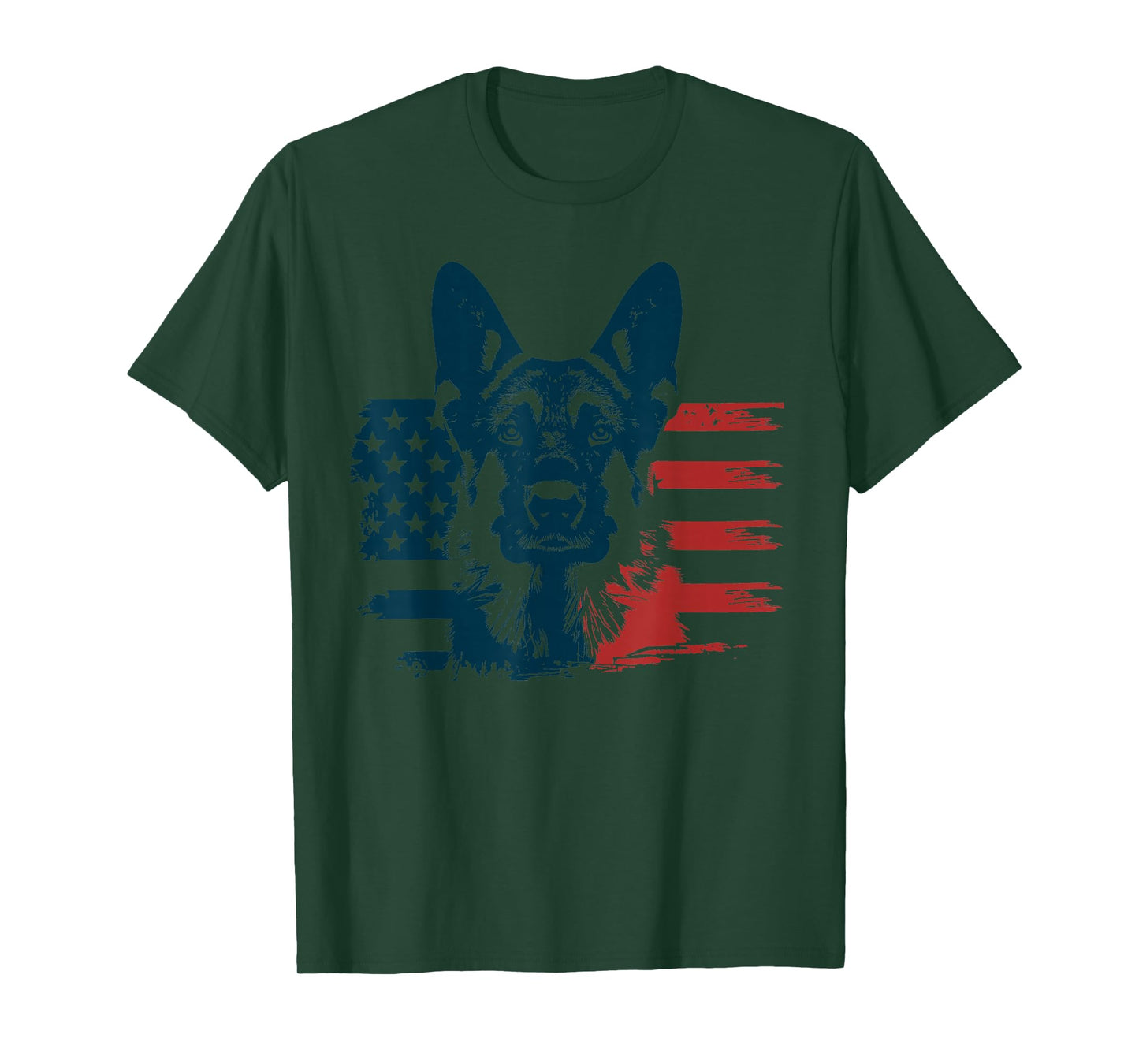 Patriotic German Shepherd AMERICAN FLAG 4th Of July Shepherd T-Shirt