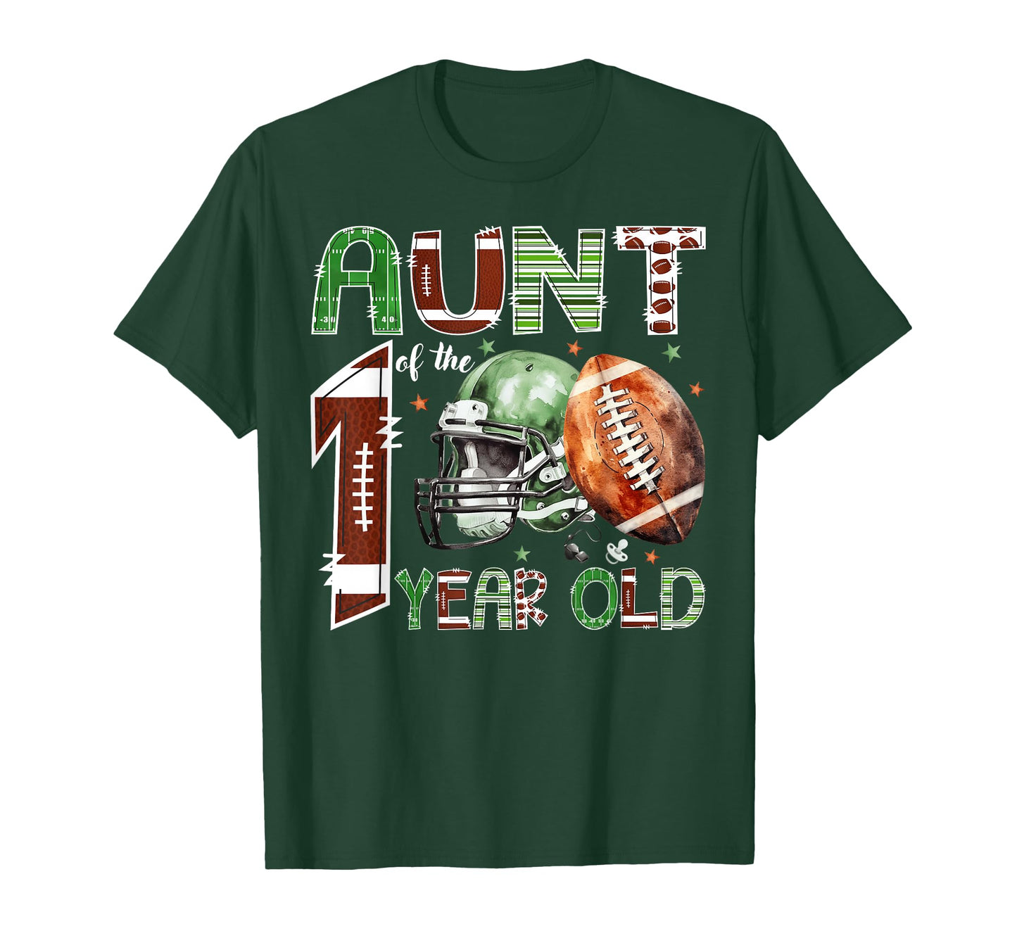 Aunt of The 1 Year Old Football Lover 1st Birthday Boy T-Shirt