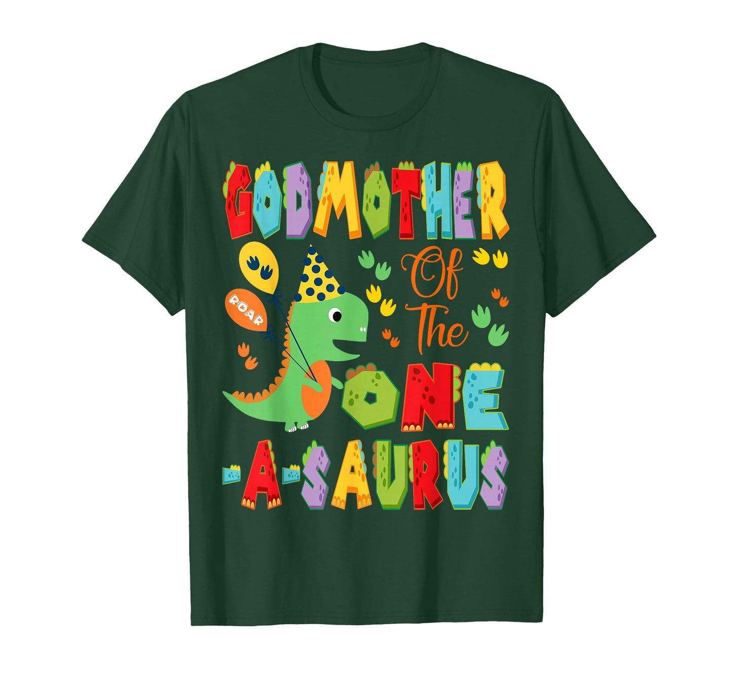 GodMother Of The One-A-Saurus 1St Birthday Boy Dinosaur T-Shirt