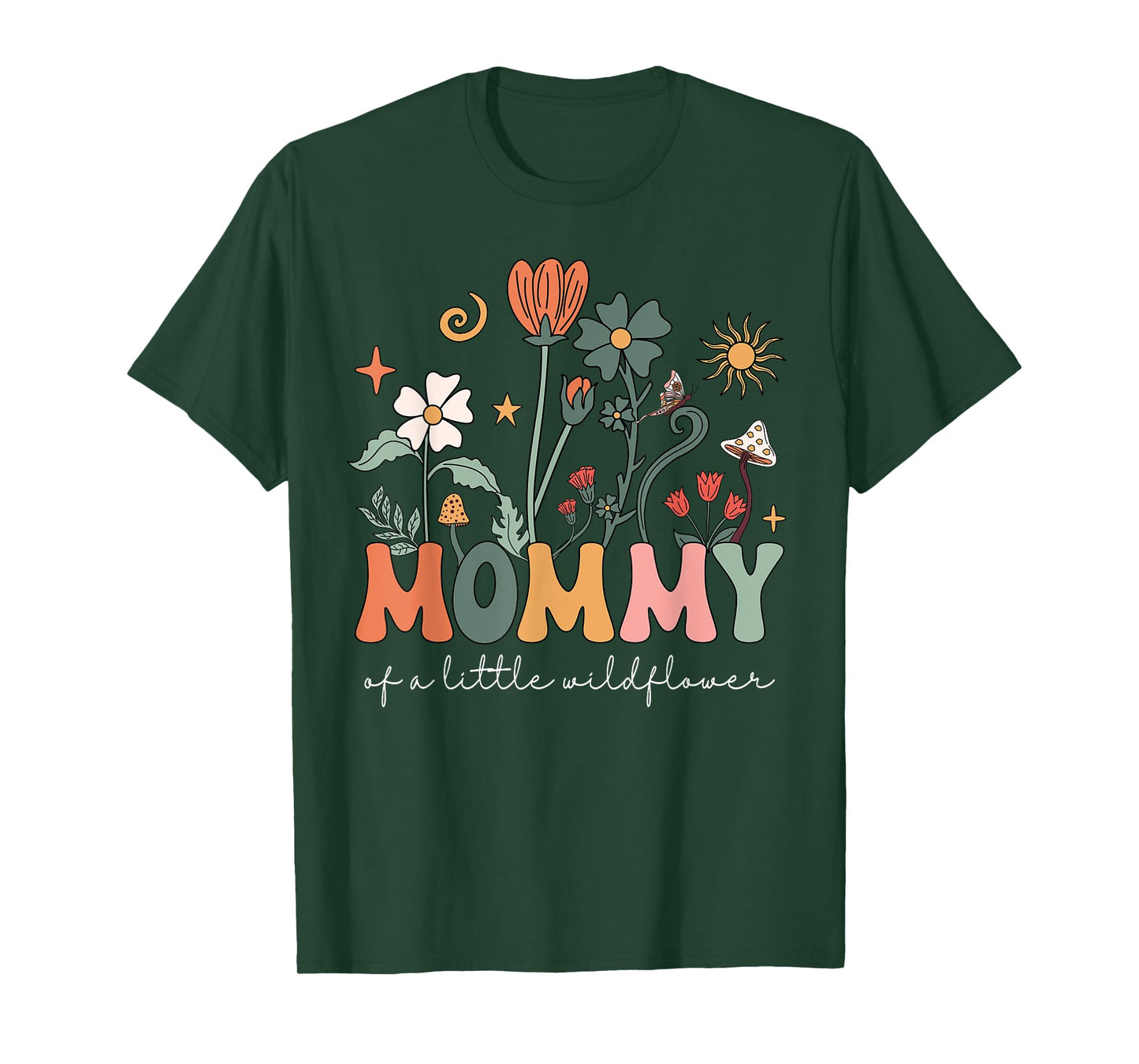 Mommy Of A Little Wildflower Girls Women Family Matching T-Shirt