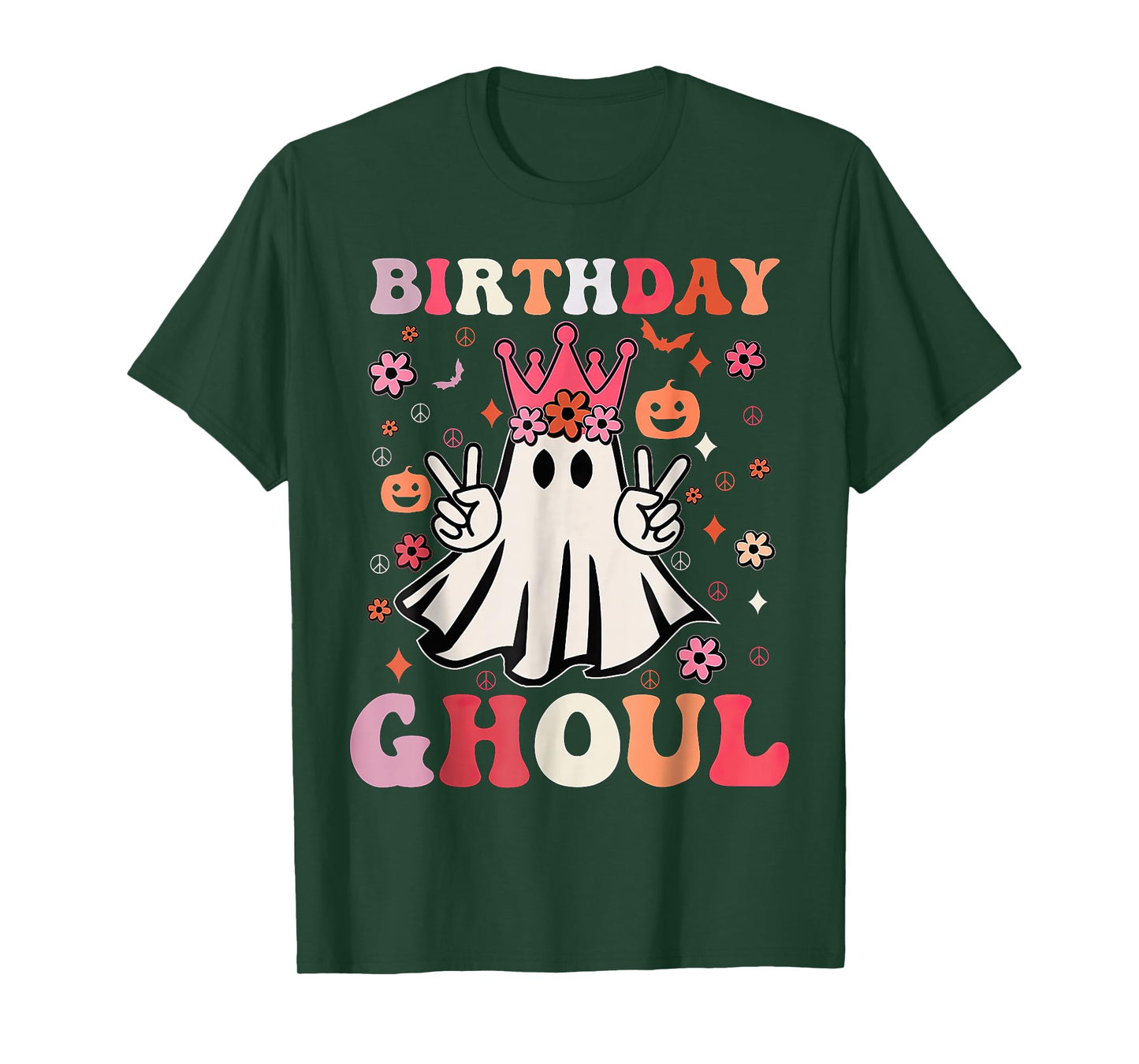 Birthday Ghoul Floral Ghost Halloween T-Shirt