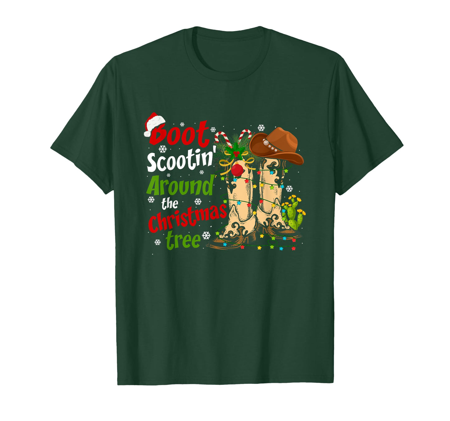 Boot Scootin' Around The Christmas Tree Country Western T-Shirt