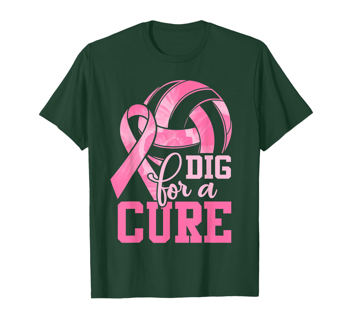 Dig For A Cure Volleyball Pink Breast Cancer Awareness Girls T-Shirt