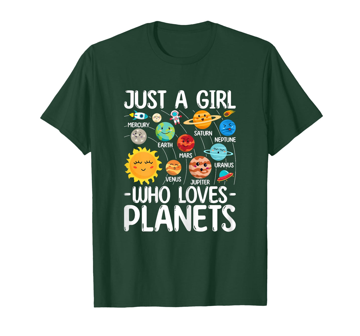 Just A Girl Who Loves Planet Solar Star System Science Space T-Shirt