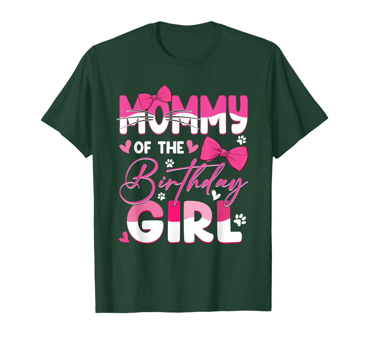 Mommy Of The Birthday Girl Cat Kitty Family Matching T-Shirt