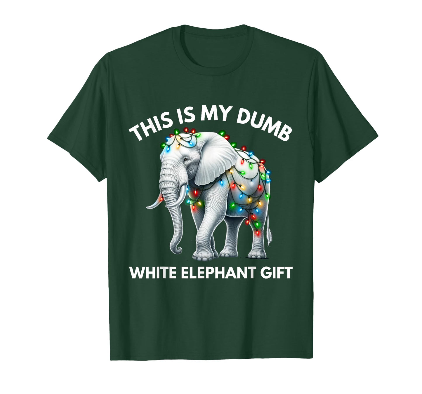 Funny White Elephant Gift Wrapped Elephant Dumb Gift T-Shirt