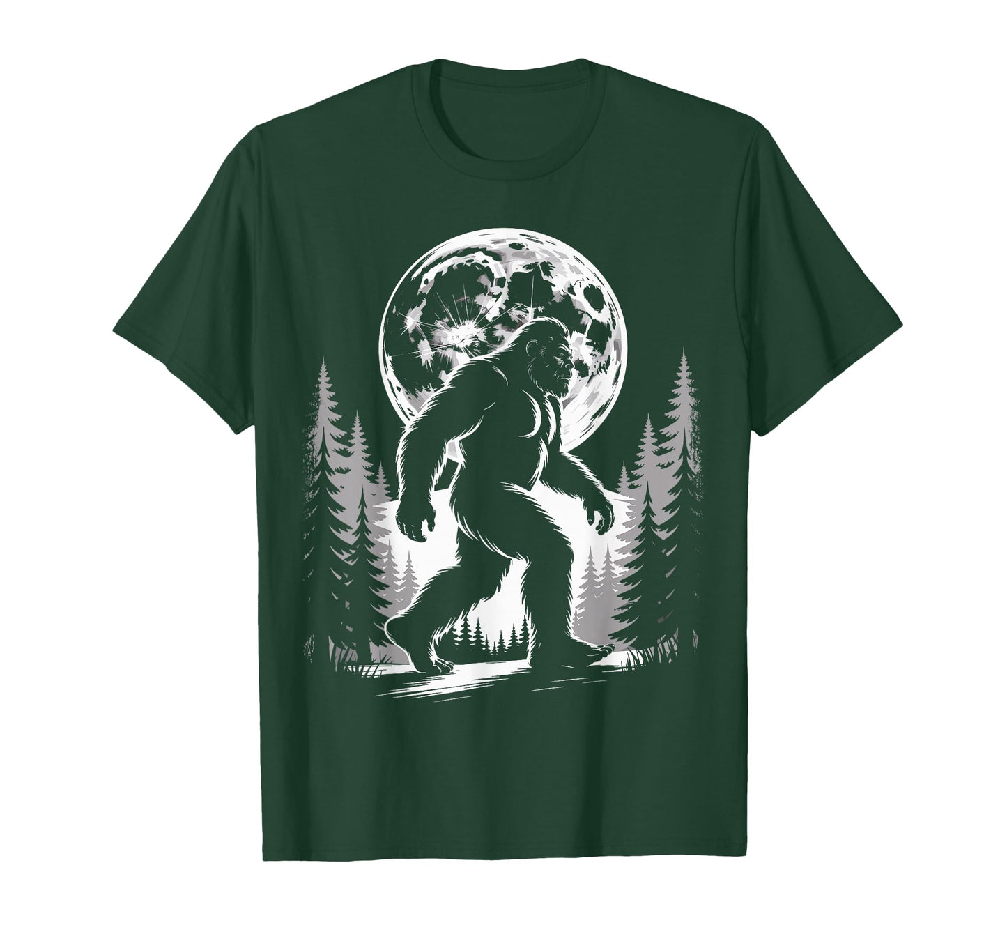 Bigfoot Moonlight Sasquatch Forest Cryptid Outdoor Moon T-Shirt