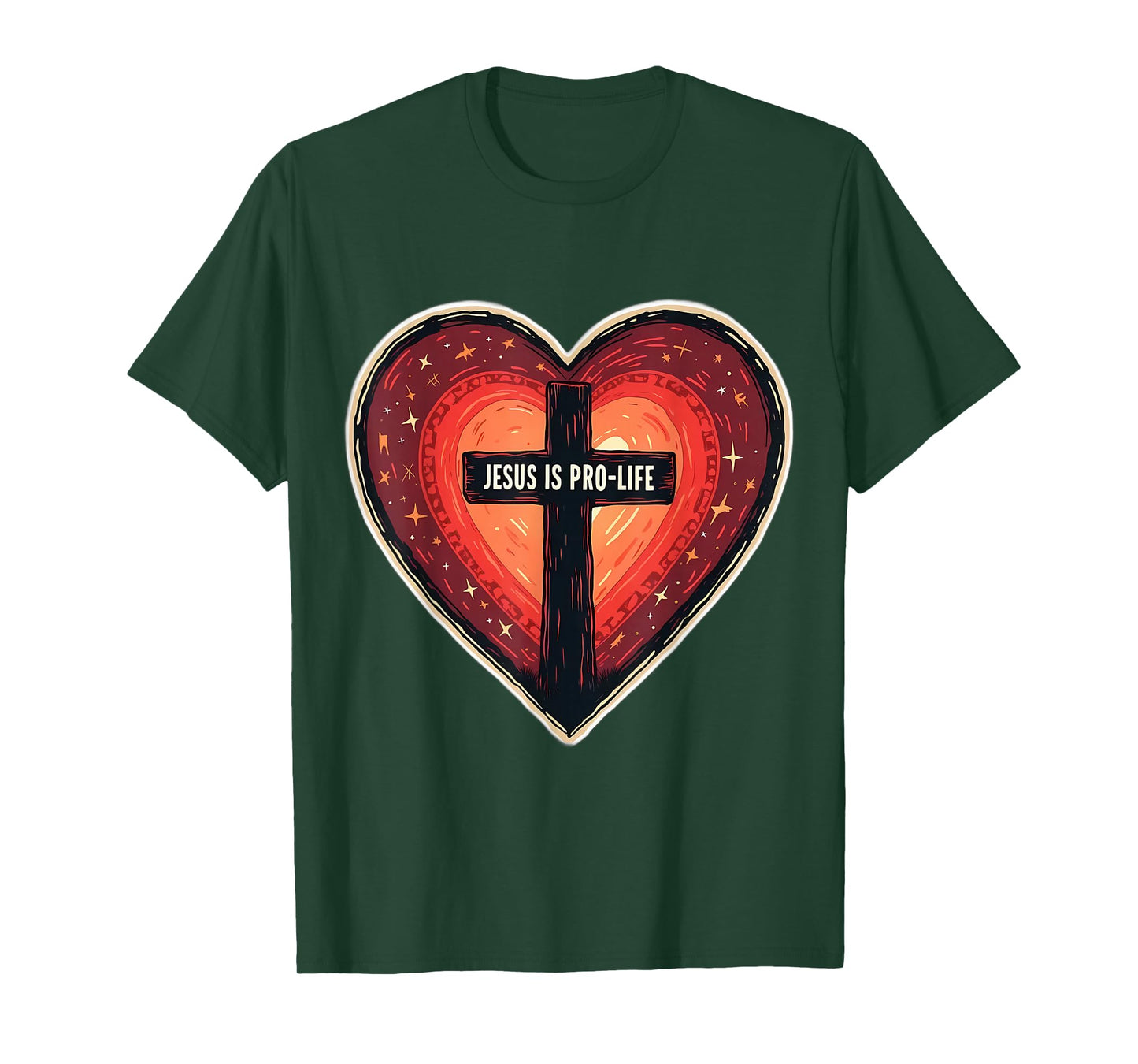 Jesus is Pro Life Christian Pro-Life Anti Abortion Heart T-Shirt
