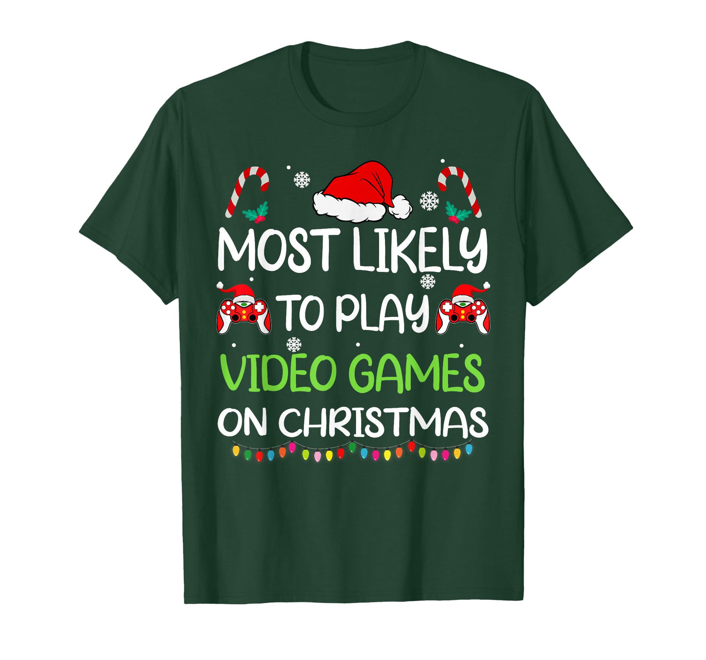 Most Likely To Video Games Christmas family gamer men boys T-Shirt