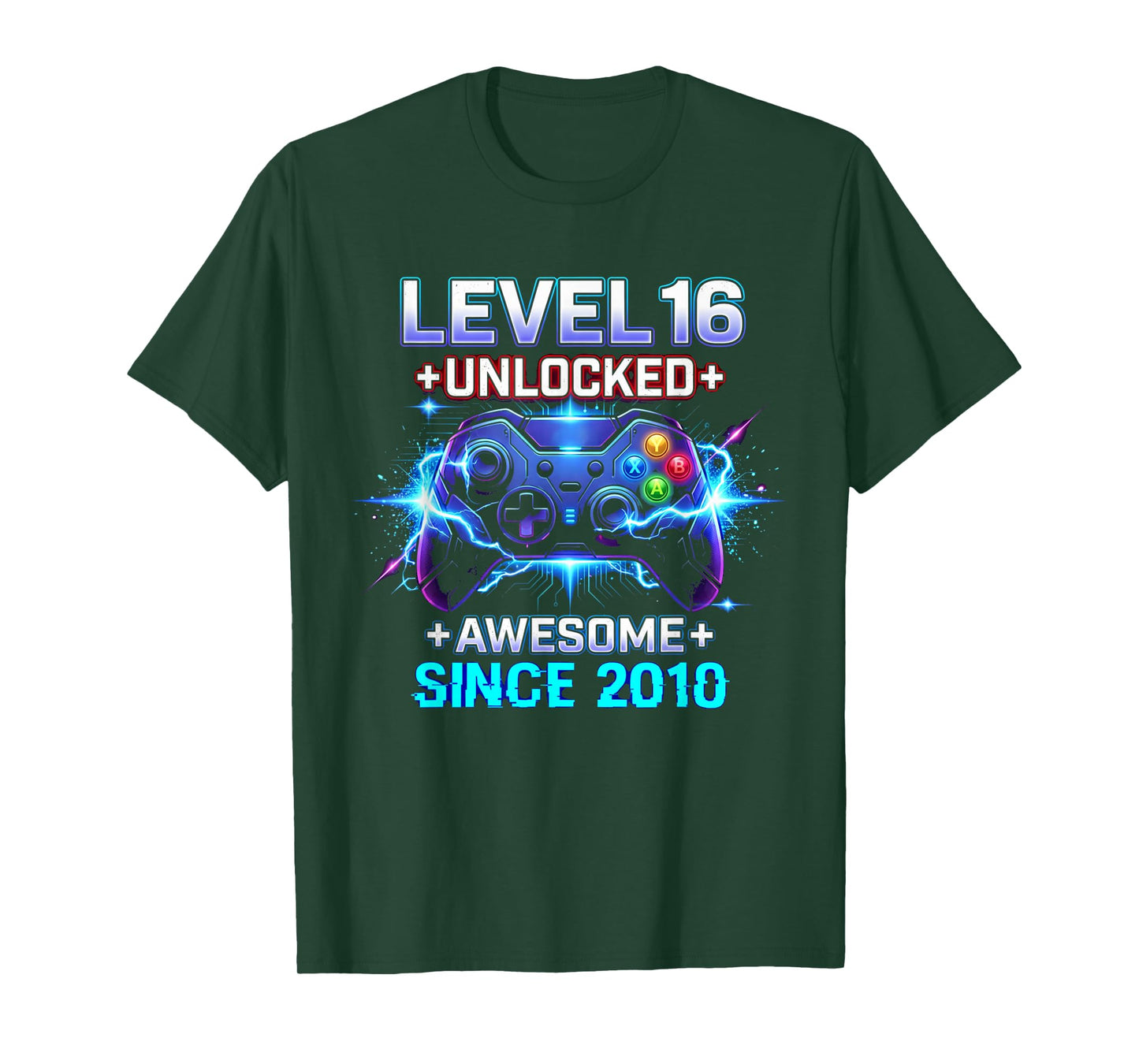 Level 16 Unlocked Awesome Since 2010 16th Birthday Boy Gamer T-Shirt
