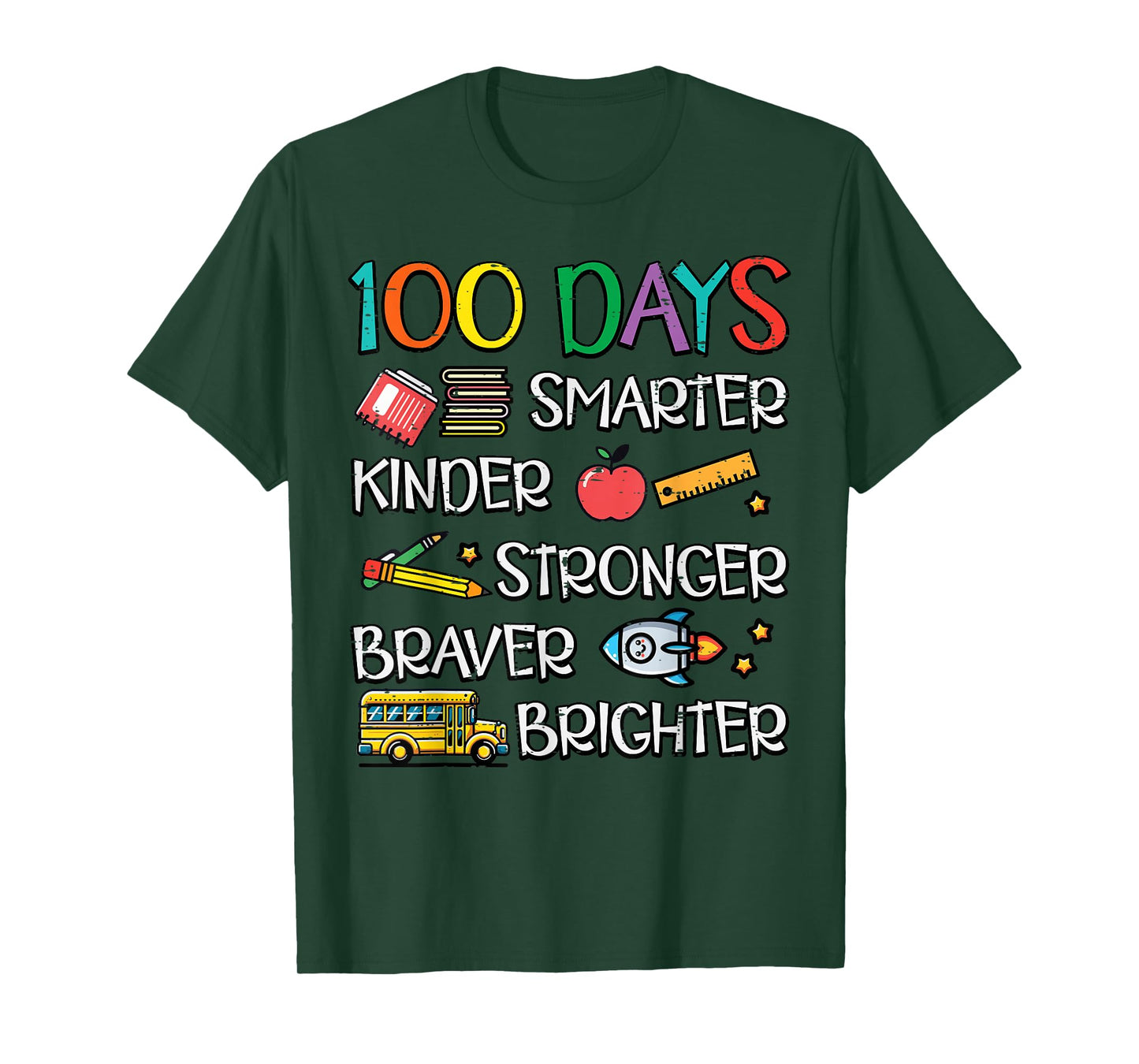 100 Days Smarter Kinder 100th Day of School Kids Women Men T-Shirt