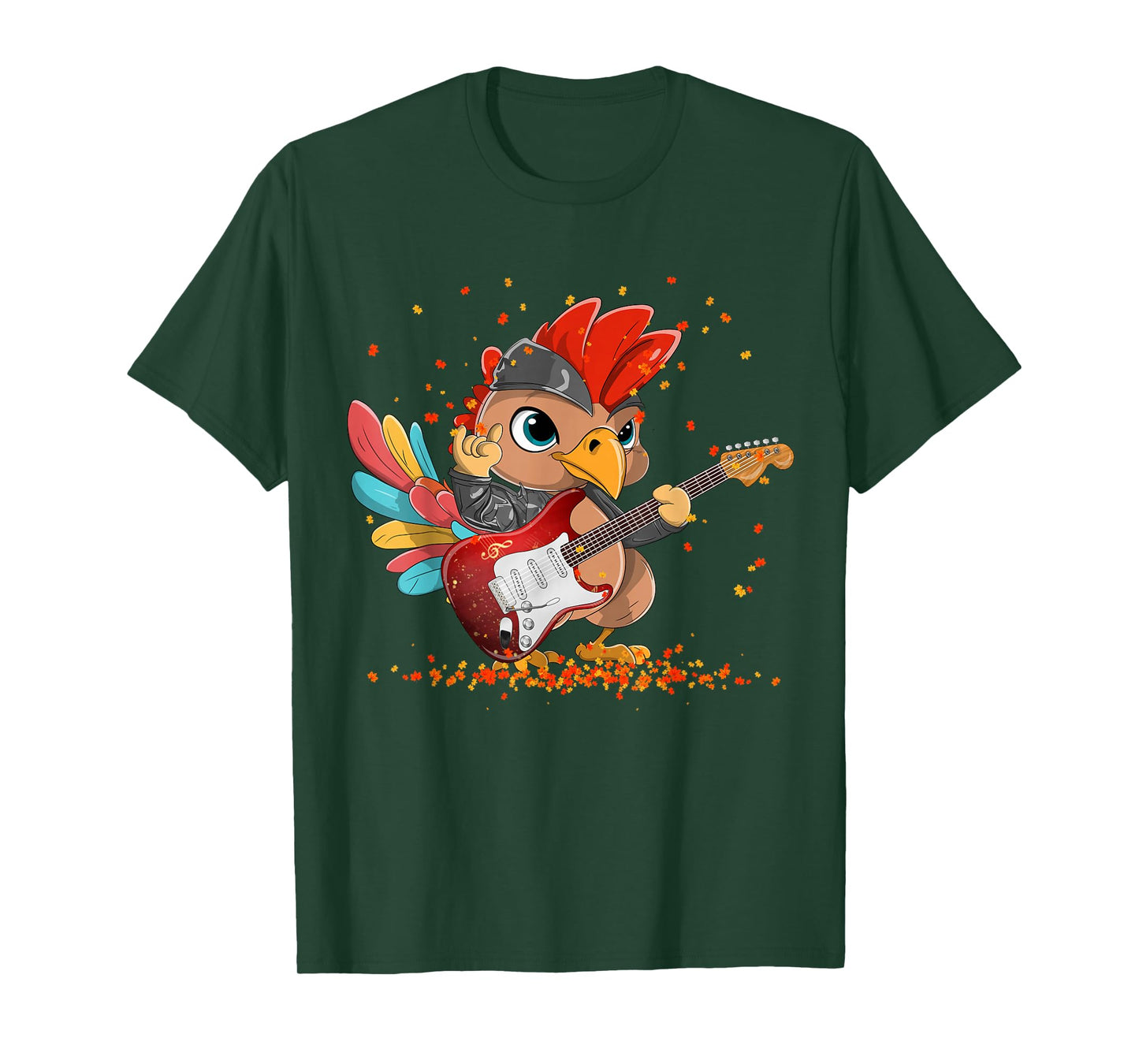 Rockin' Turkey - Fun Musical Thanksgiving Guitar Rock N Roll T-Shirt
