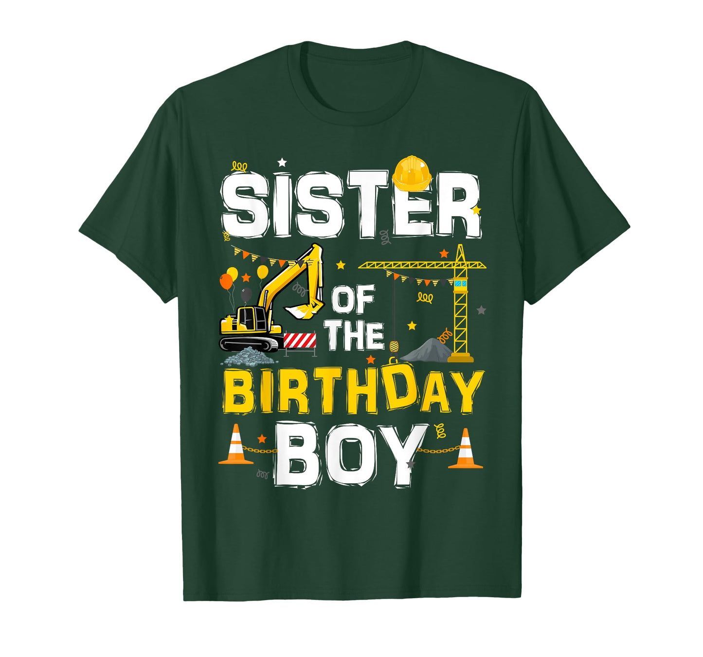 Sister Of The Birthday Boy Matching Construction Crew B-day T-Shirt