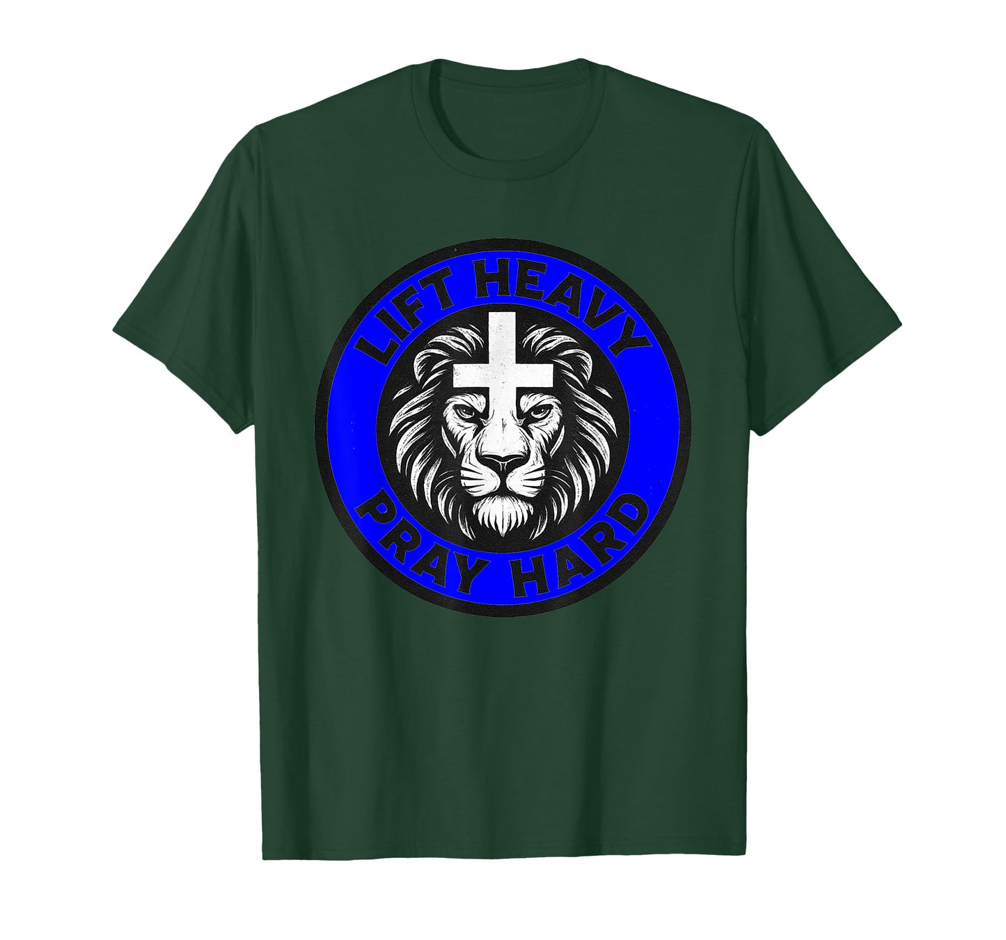 Lift Heavy Pray Hard Gym Workout Religious Christian Faith T-Shirt