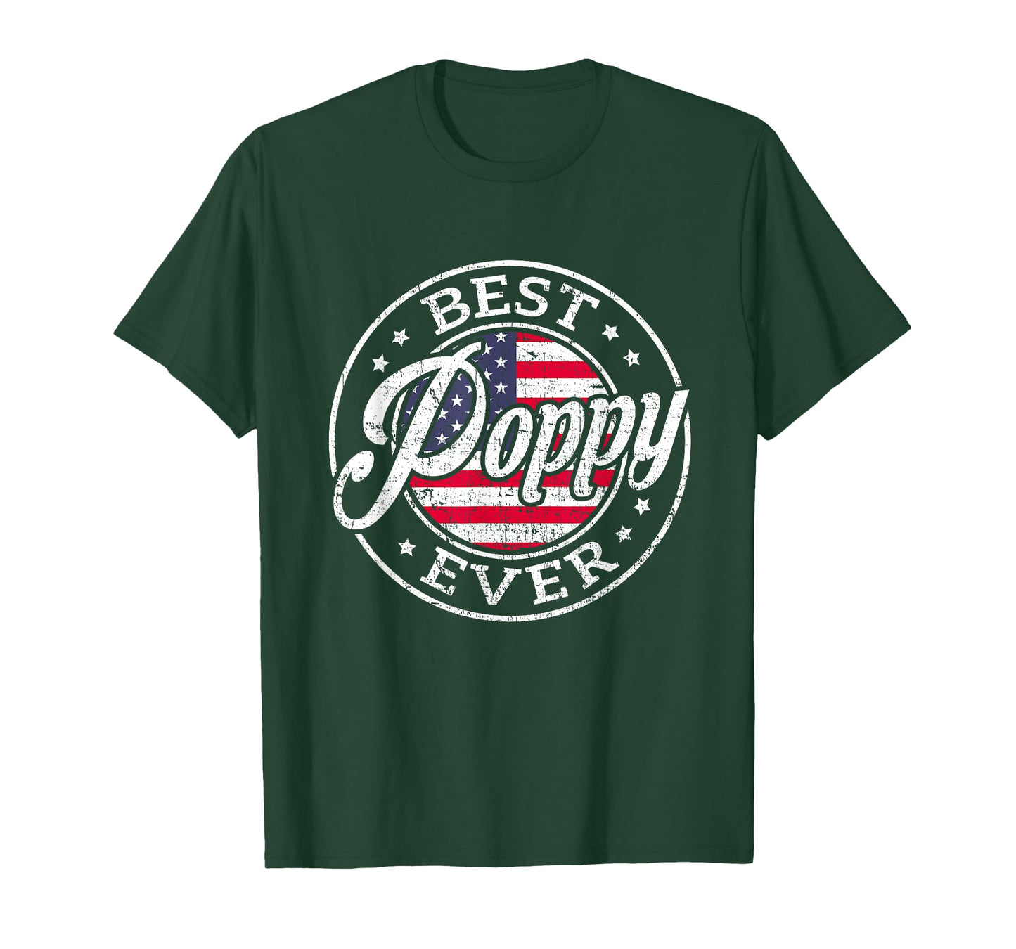 Best Poppy Ever USA Flag Fathers Day Family T-Shirt