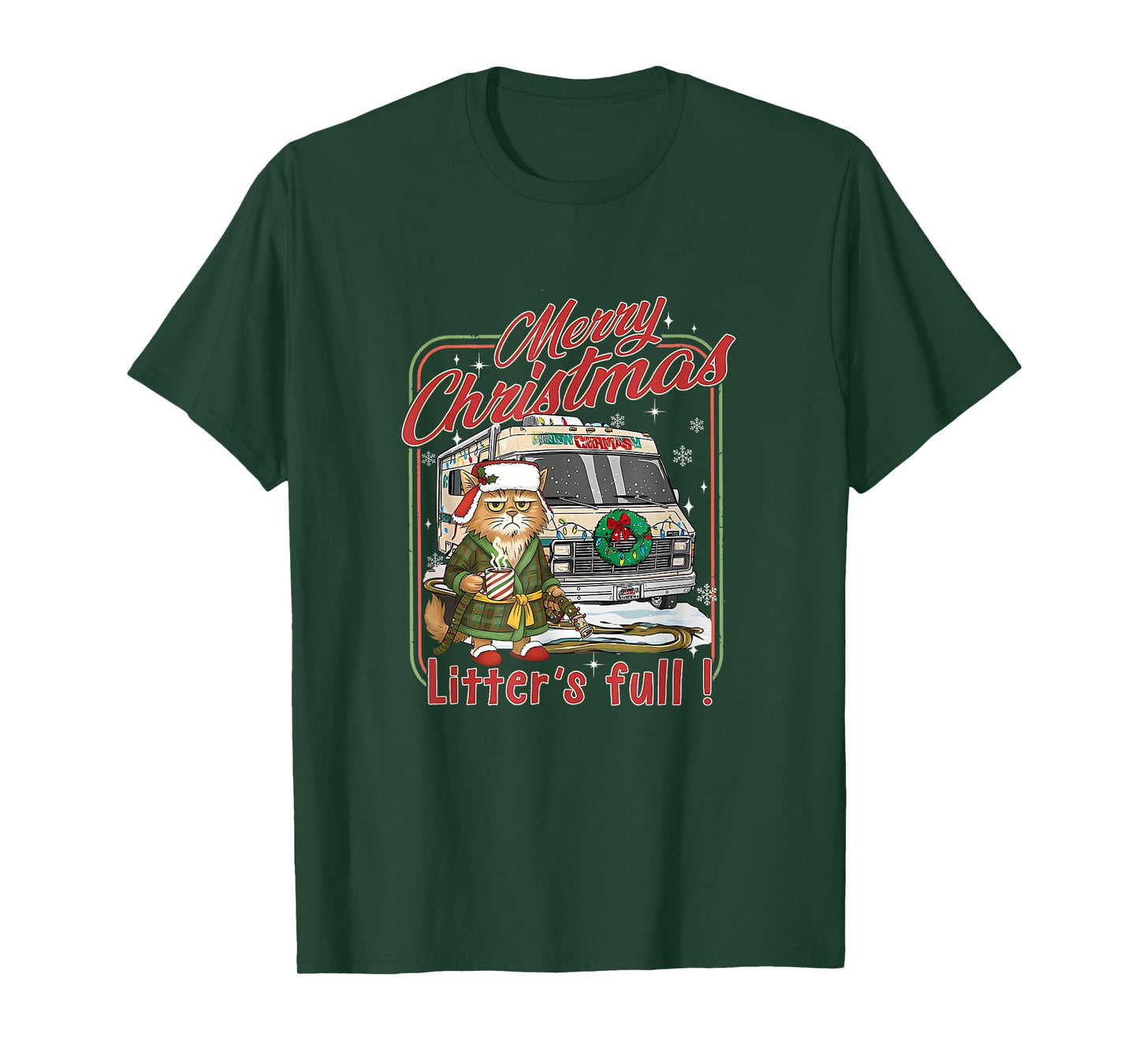 Litter’s Full Funny Cat Lovers Christmas for Men Women Kids T-Shirt