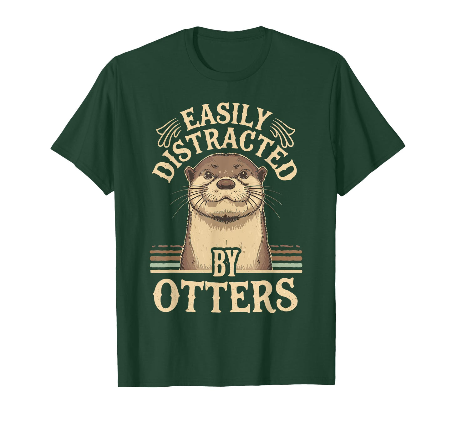 Easily Distracted by Otters Funny Otters Lovers Jokes Men T-Shirt