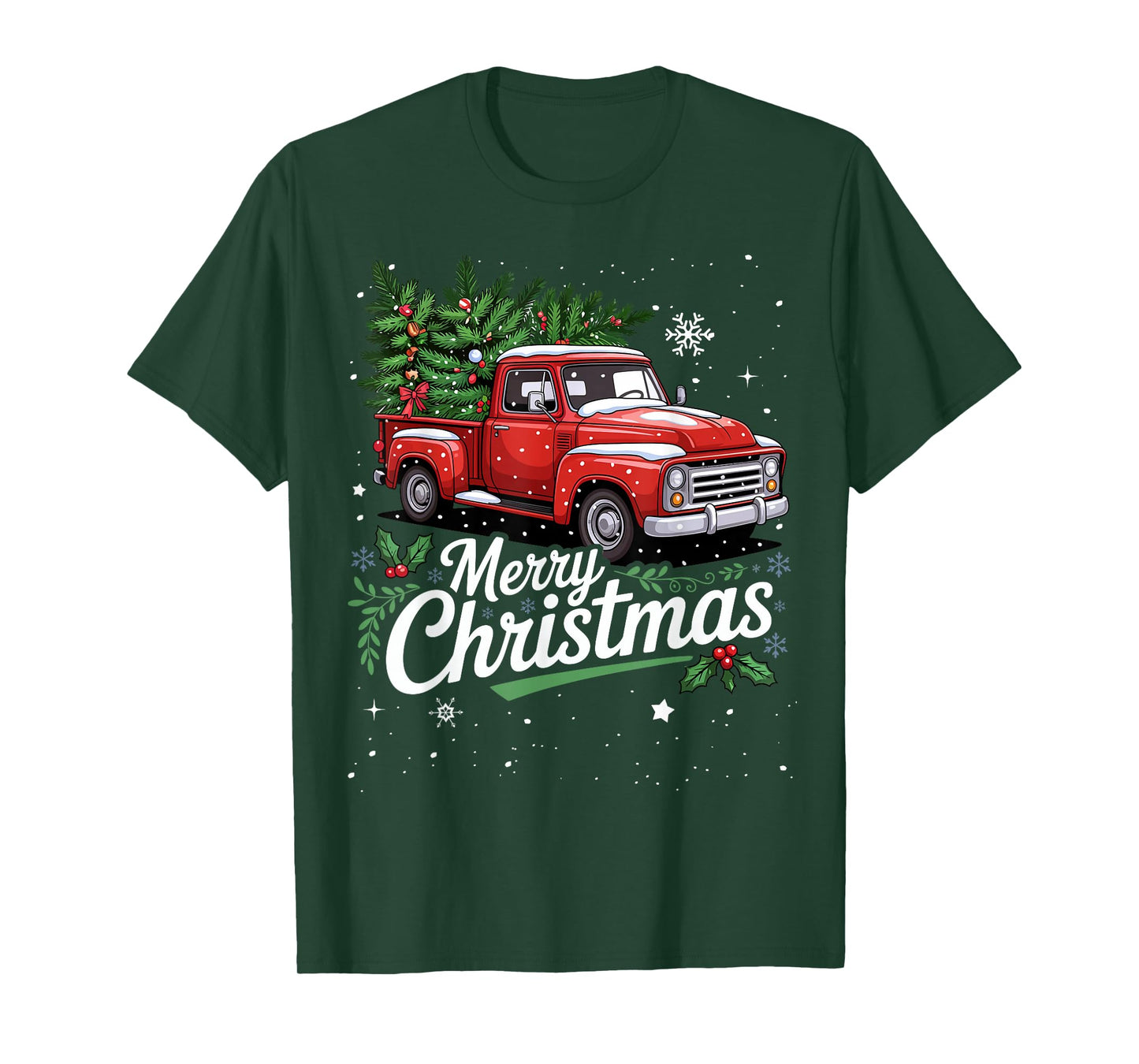Merry Christmas Red Truck Family Matching Christmas Pajama T-Shirt