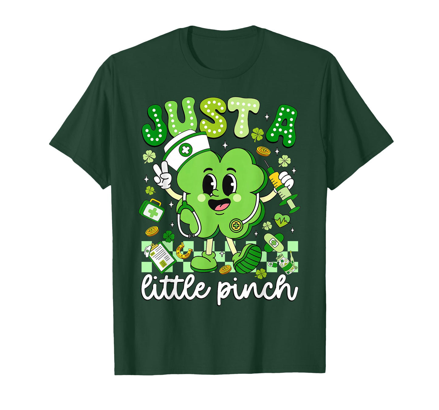 Just A Little Pinch Shamrock Nurse St Patricks Day Women T-Shirt