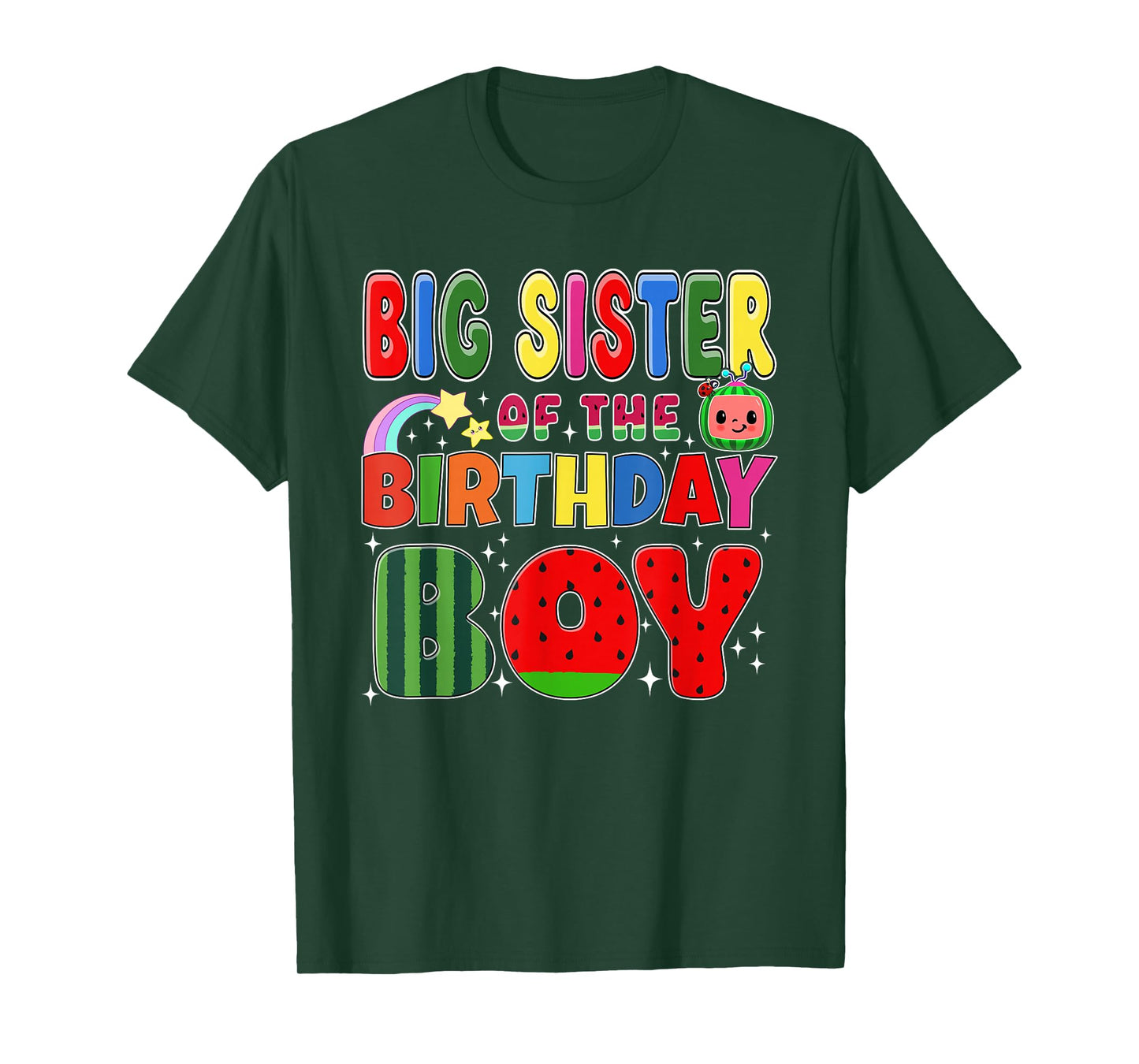 Big Sister of The Birthday Boy Melon Family Matching Funny T-Shirt