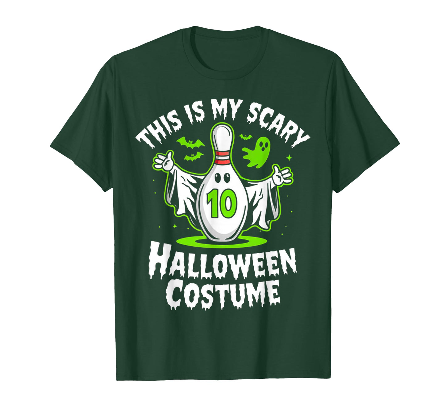 Funny Ghost Bowling League Team Halloween Humor Design T-Shirt
