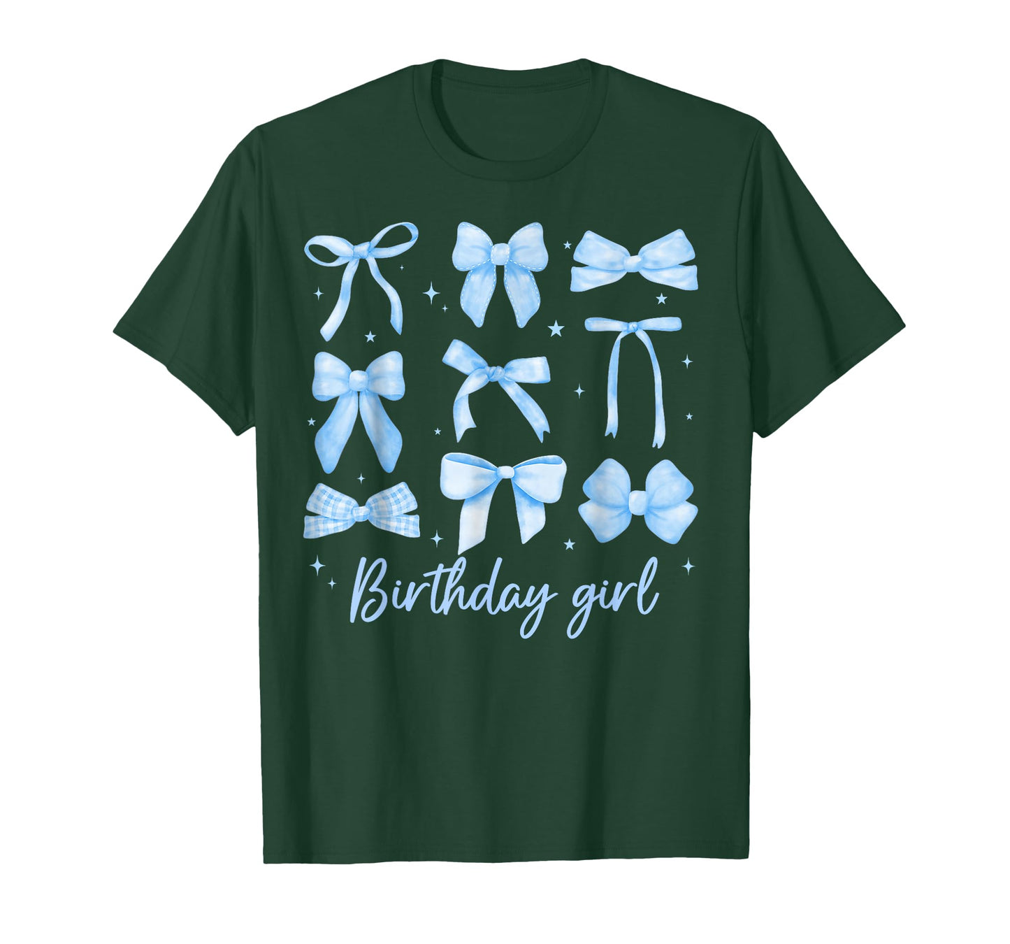 Birthday Girl Coquette Funny Birthday Girl Blue Coquette Bow T-Shirt
