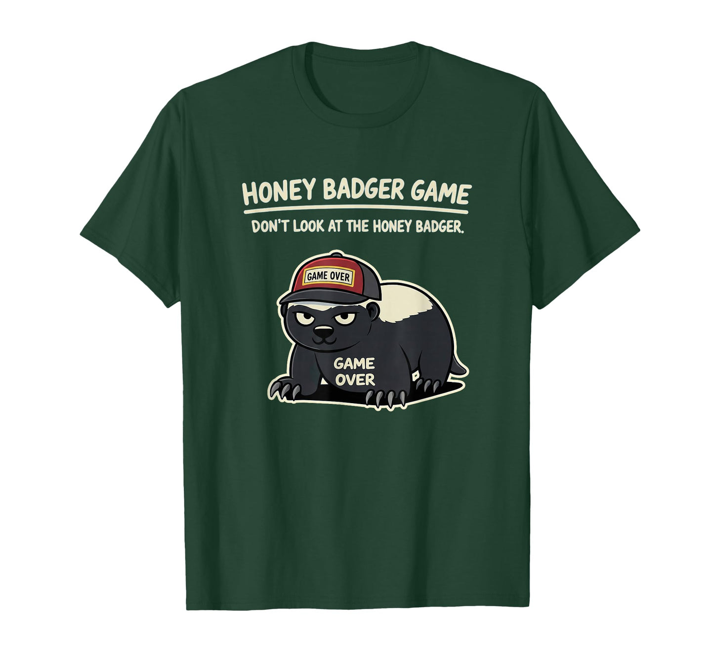 Honey Badger Game Over Design T-Shirt