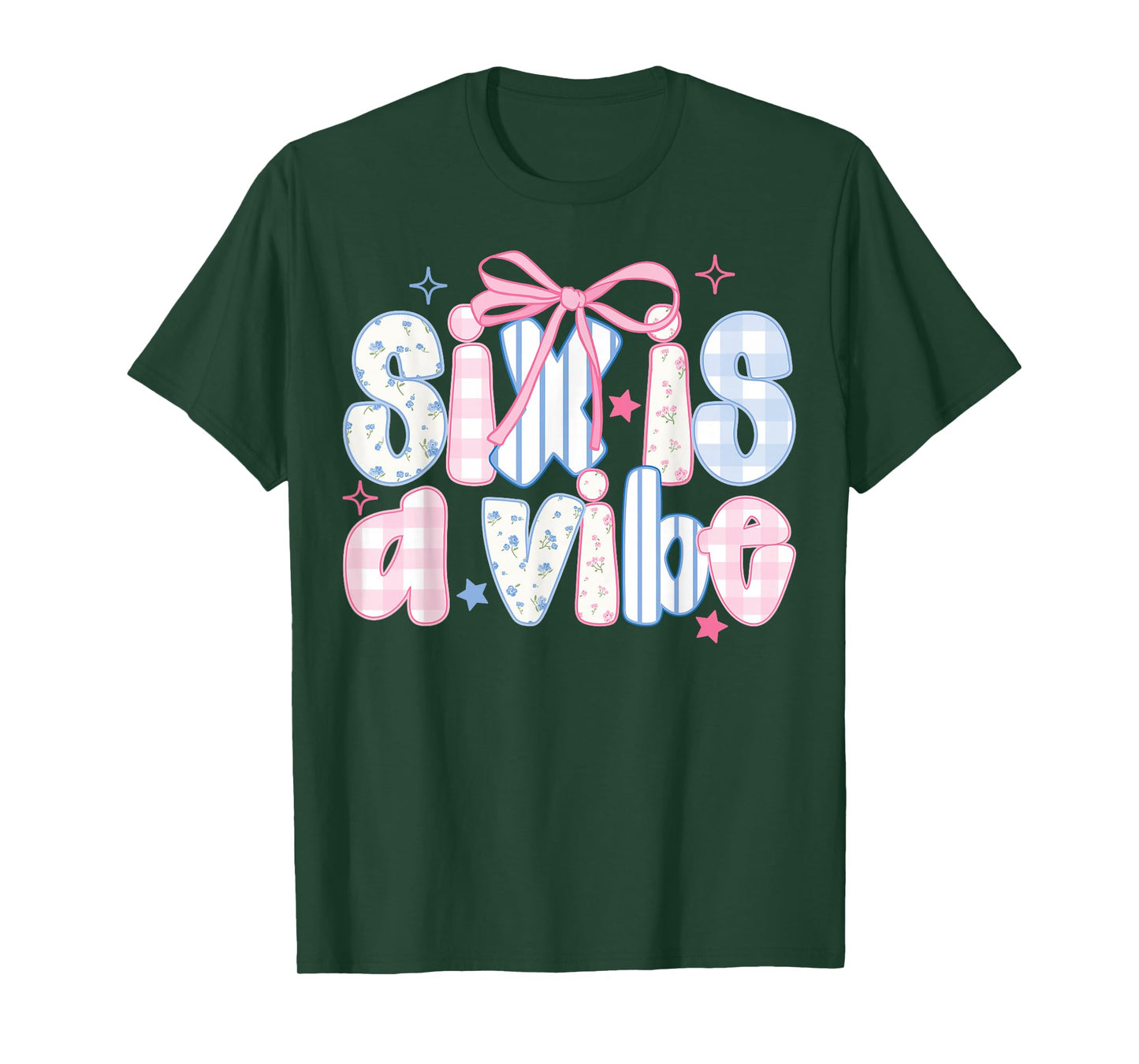 Six is A Vibe Coquette 6th Birthday 6 Years Old Girls T-Shirt