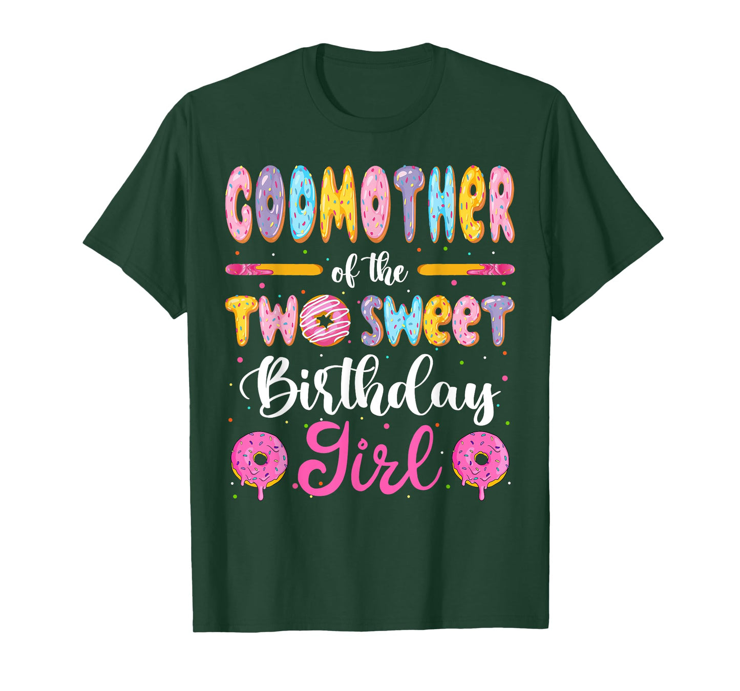 GodMother Of The Two Sweet Birthday Girl Donut 2Nd Birthday T-Shirt